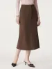 High Rise Midi Ponte Skirt with Pockets sold by ogl move