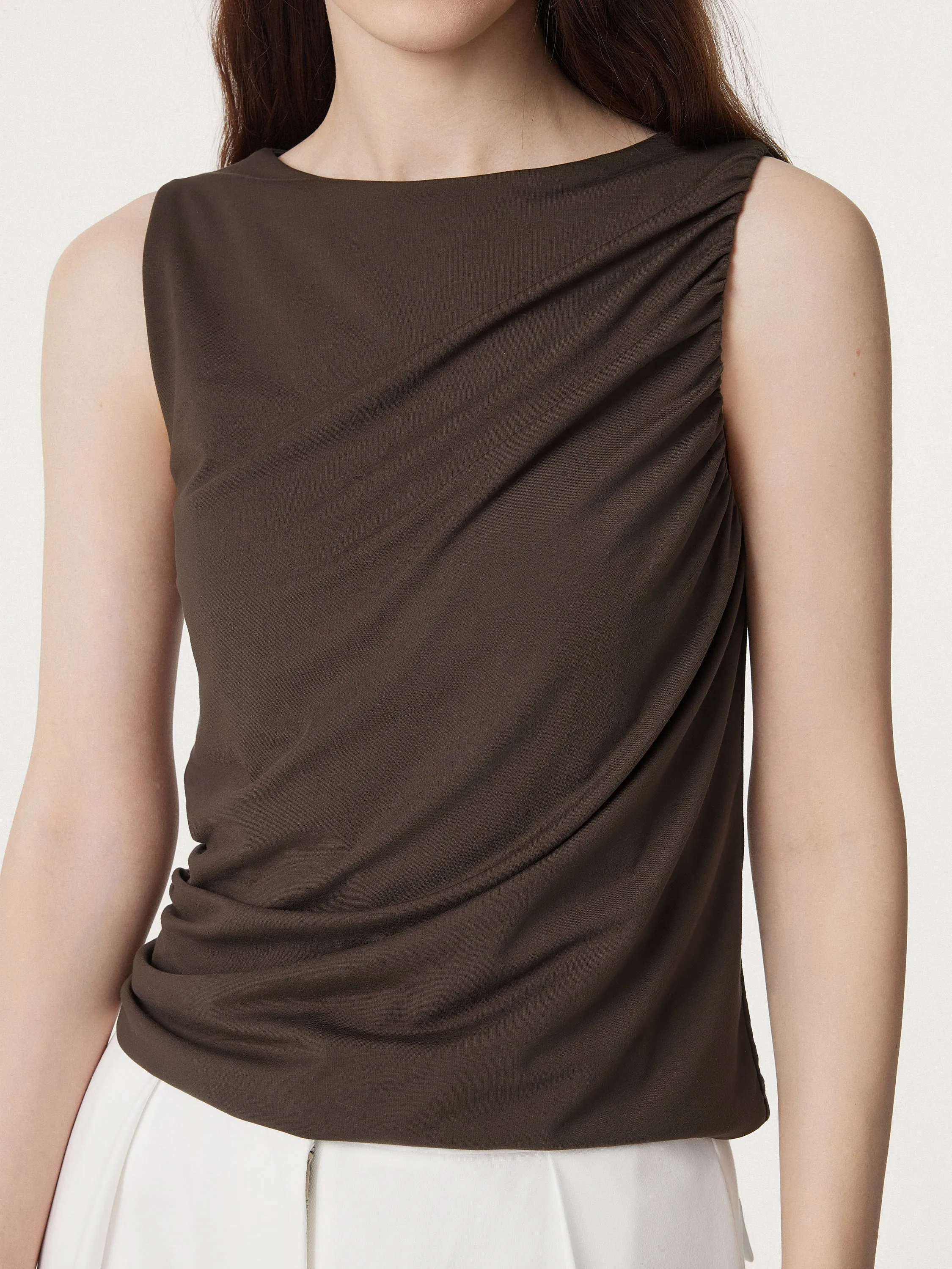 Modern Crewneck Ruched Tank sold by ogl move