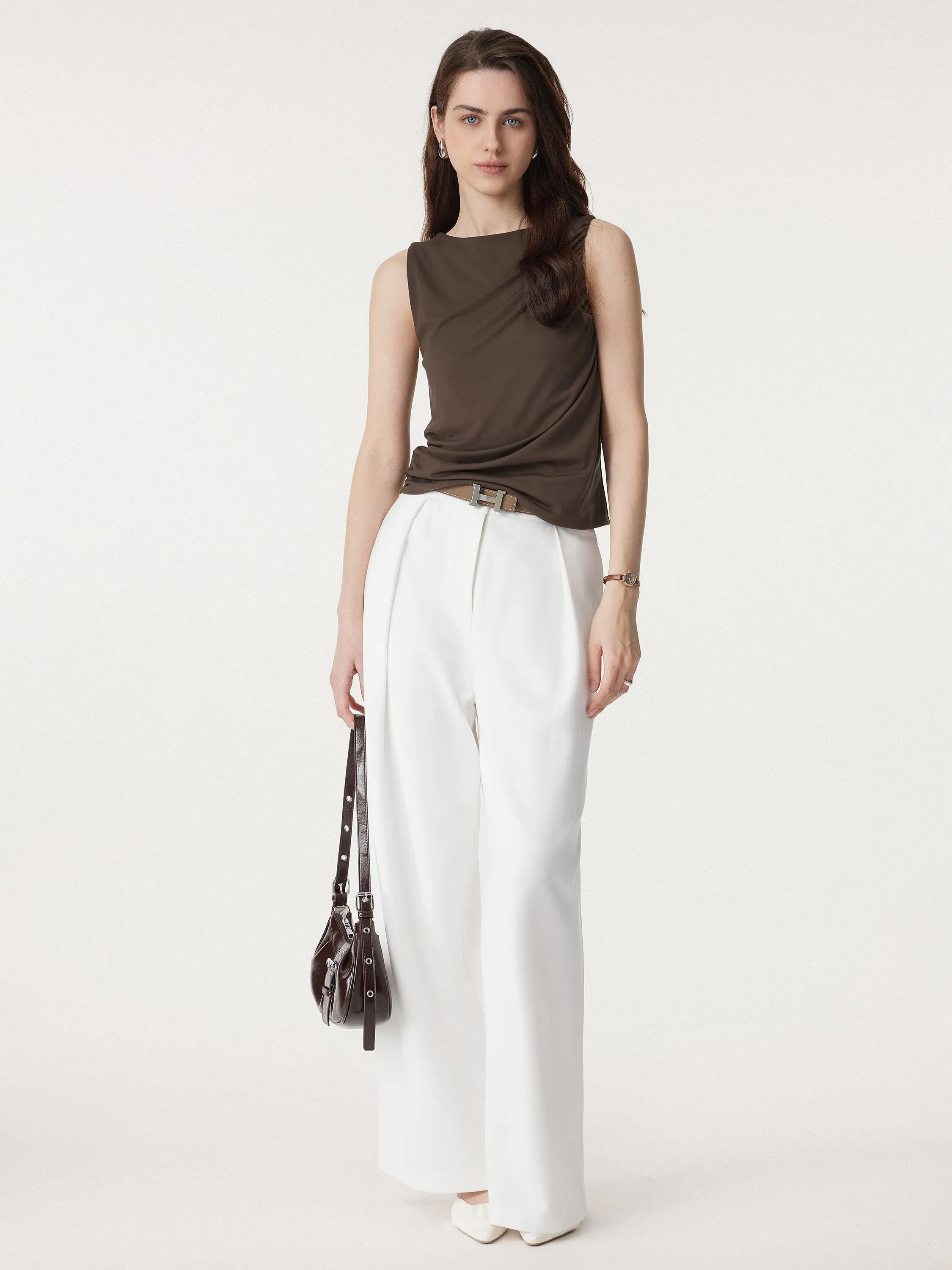 Modern Crewneck Ruched Tank sold by ogl move product image thumbnail 3