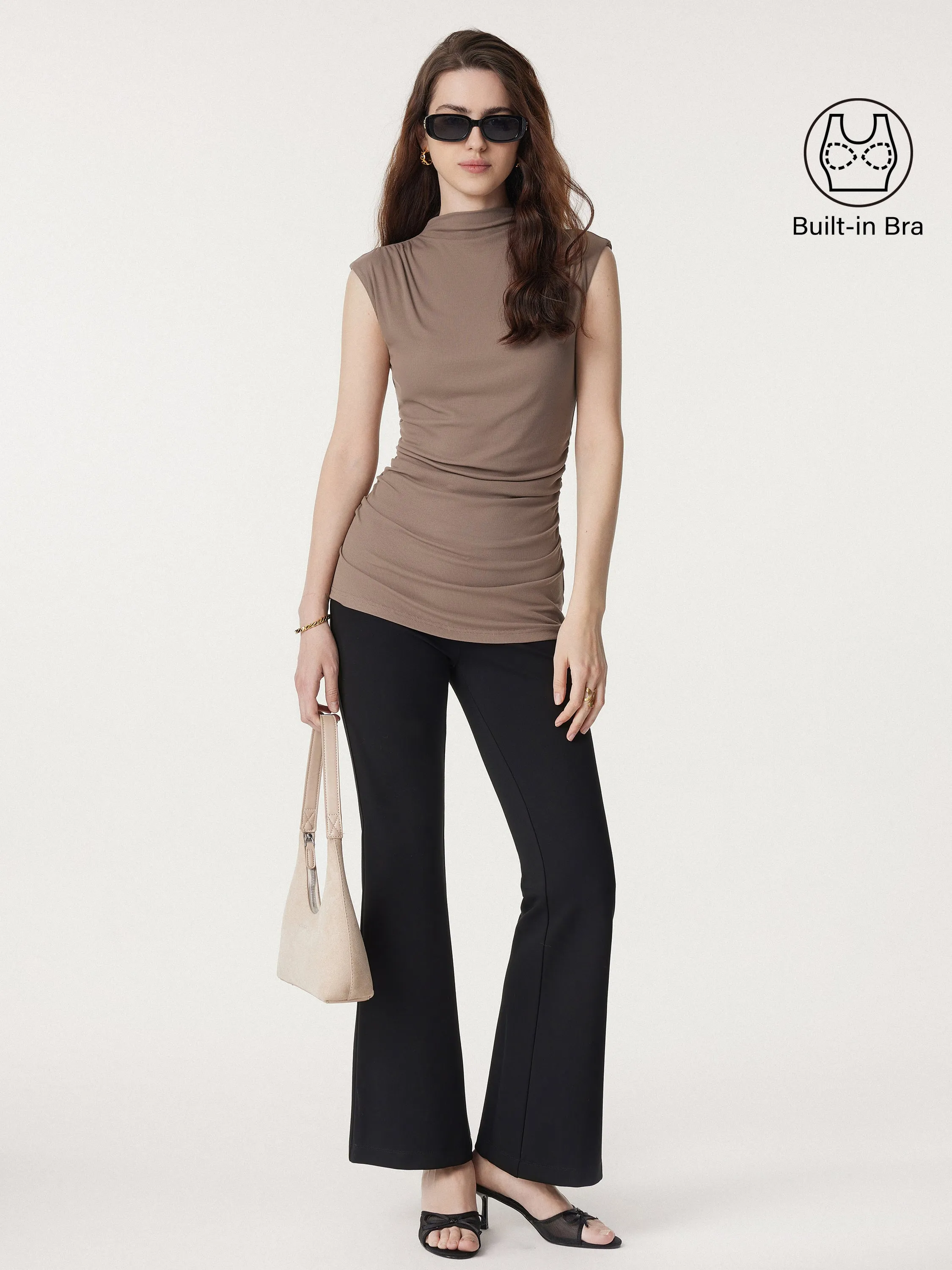 Mockneck Ruched New Airy Brami Long Tank sold by ogl move