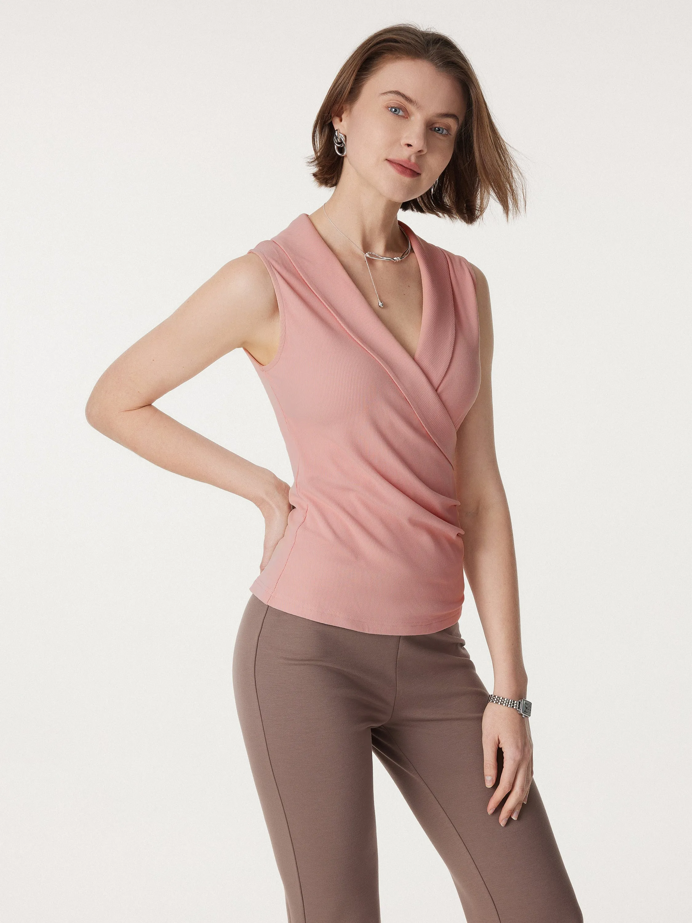 Collared Surplice Ultrasoft Tank sold by ogl move product image thumbnail 5