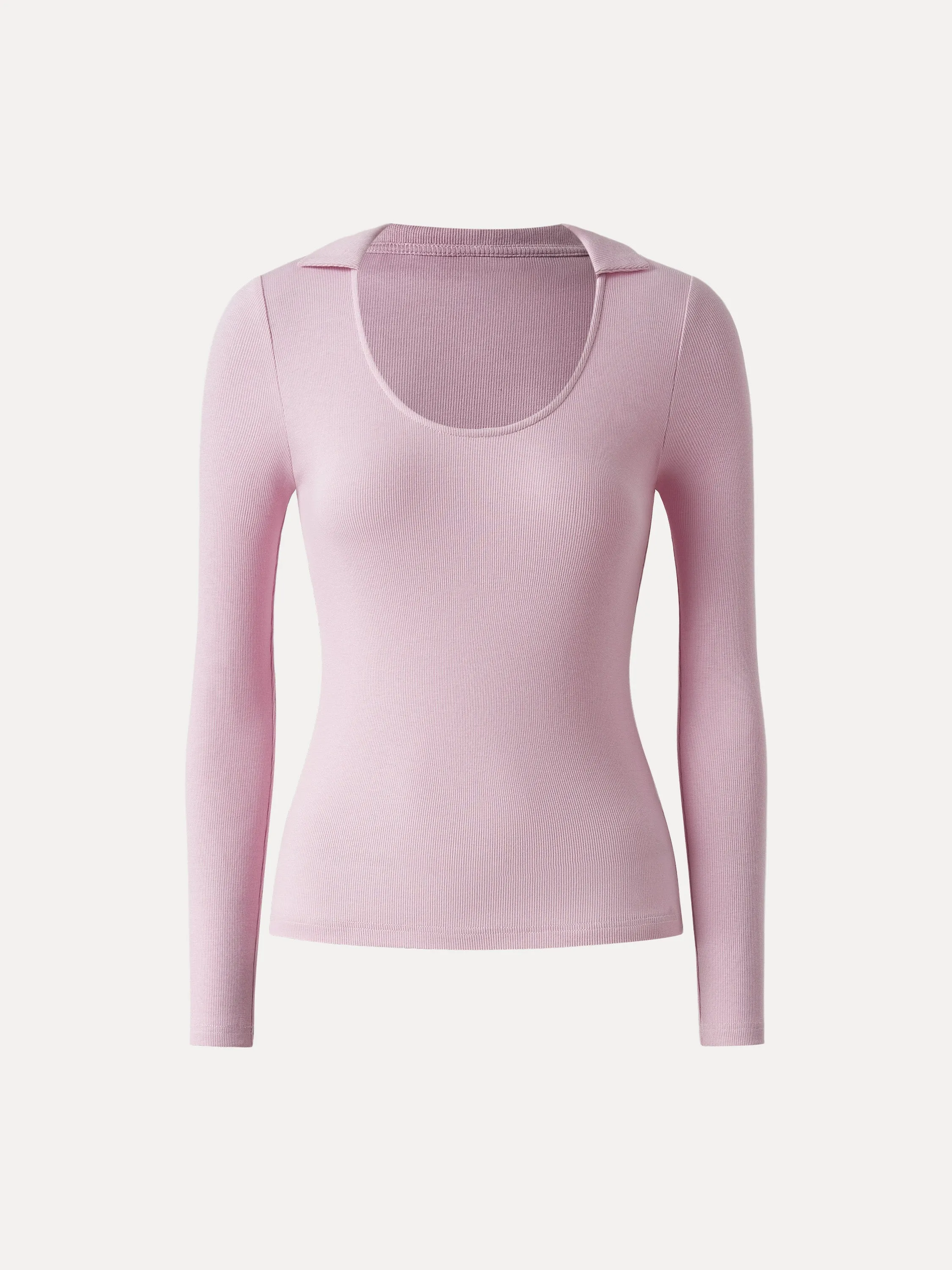 Collared Scoop Neck Long Sleeve Top sold by ogl move product image thumbnail 2