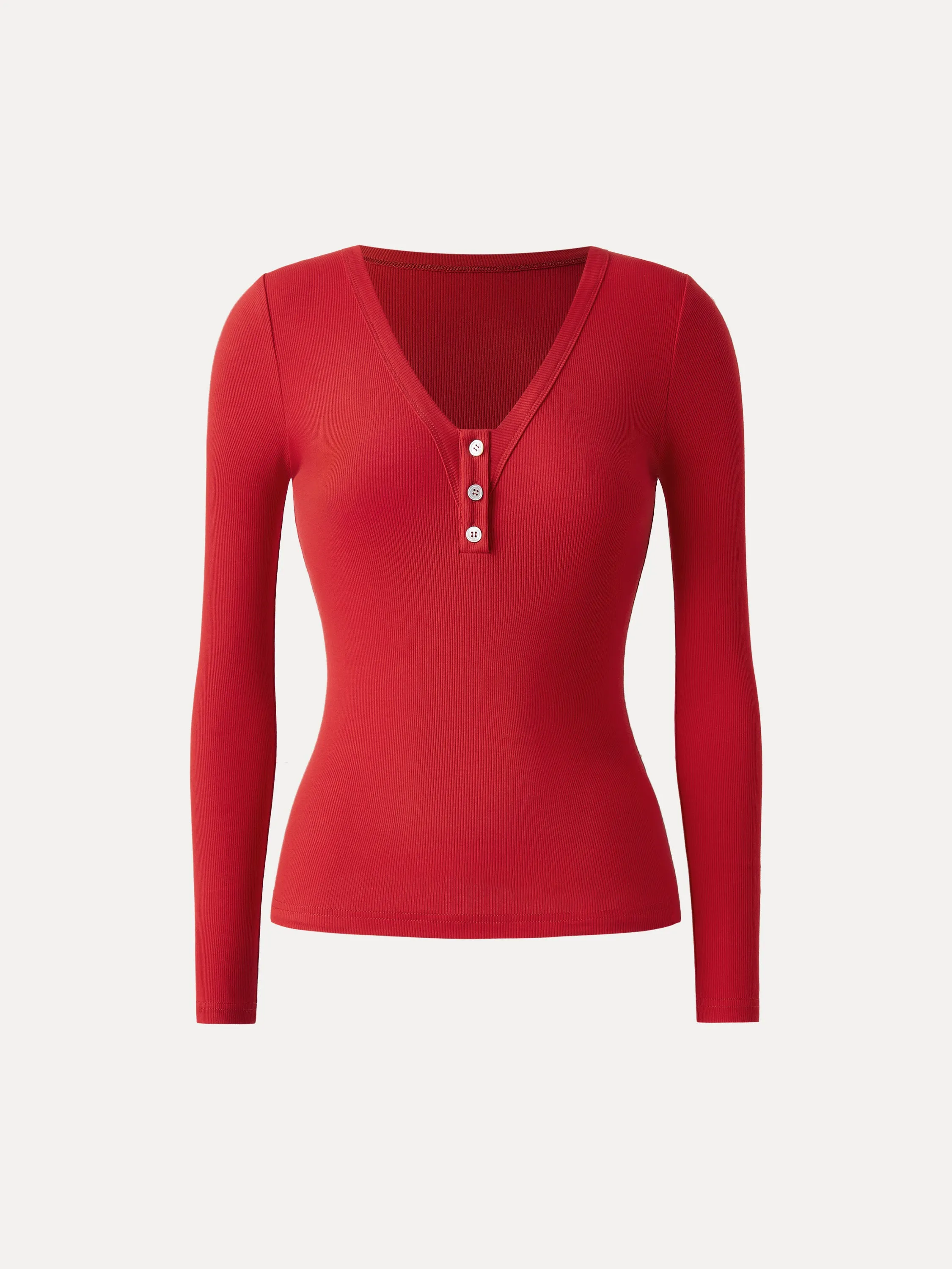 V-neck Long Sleeve Henley Top sold by ogl move product image thumbnail 2