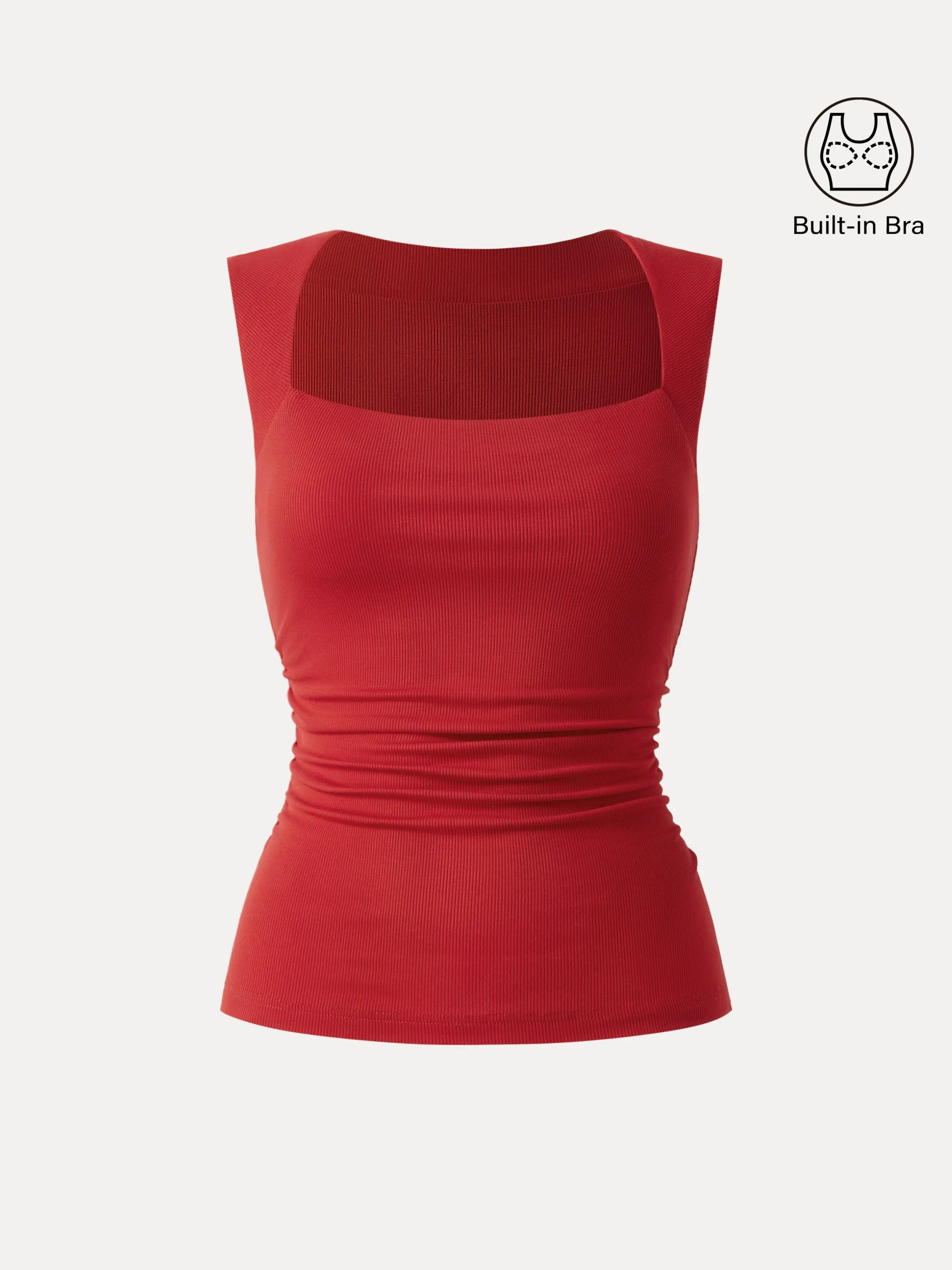 Square Neck Side Ruched New Airy Brami Tank sold by ogl move product image thumbnail 2