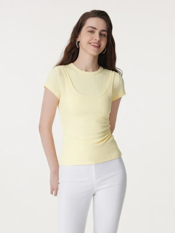 Edgy Runway Crewneck Layered Tee sold by ogl move