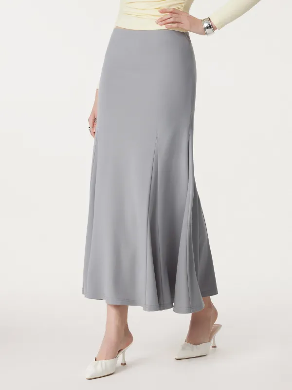 Fluid Mid Rise Pull-on Flared Mermaid Maxi Skirt sold by ogl move