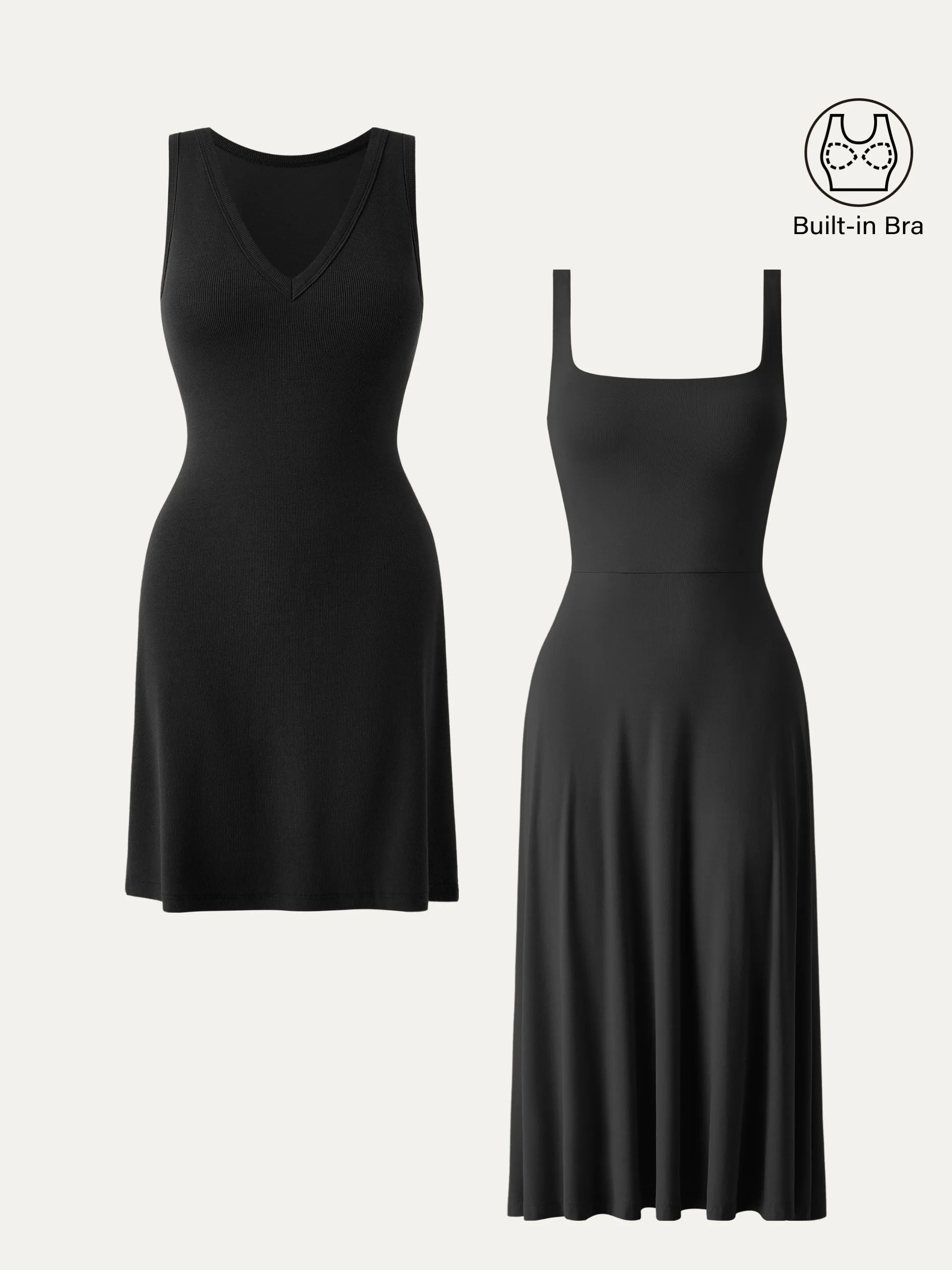 2Pcs Set V-neck Brami Dress & Square Neck Brami Midi Dress sold by ogl move product image thumbnail 5