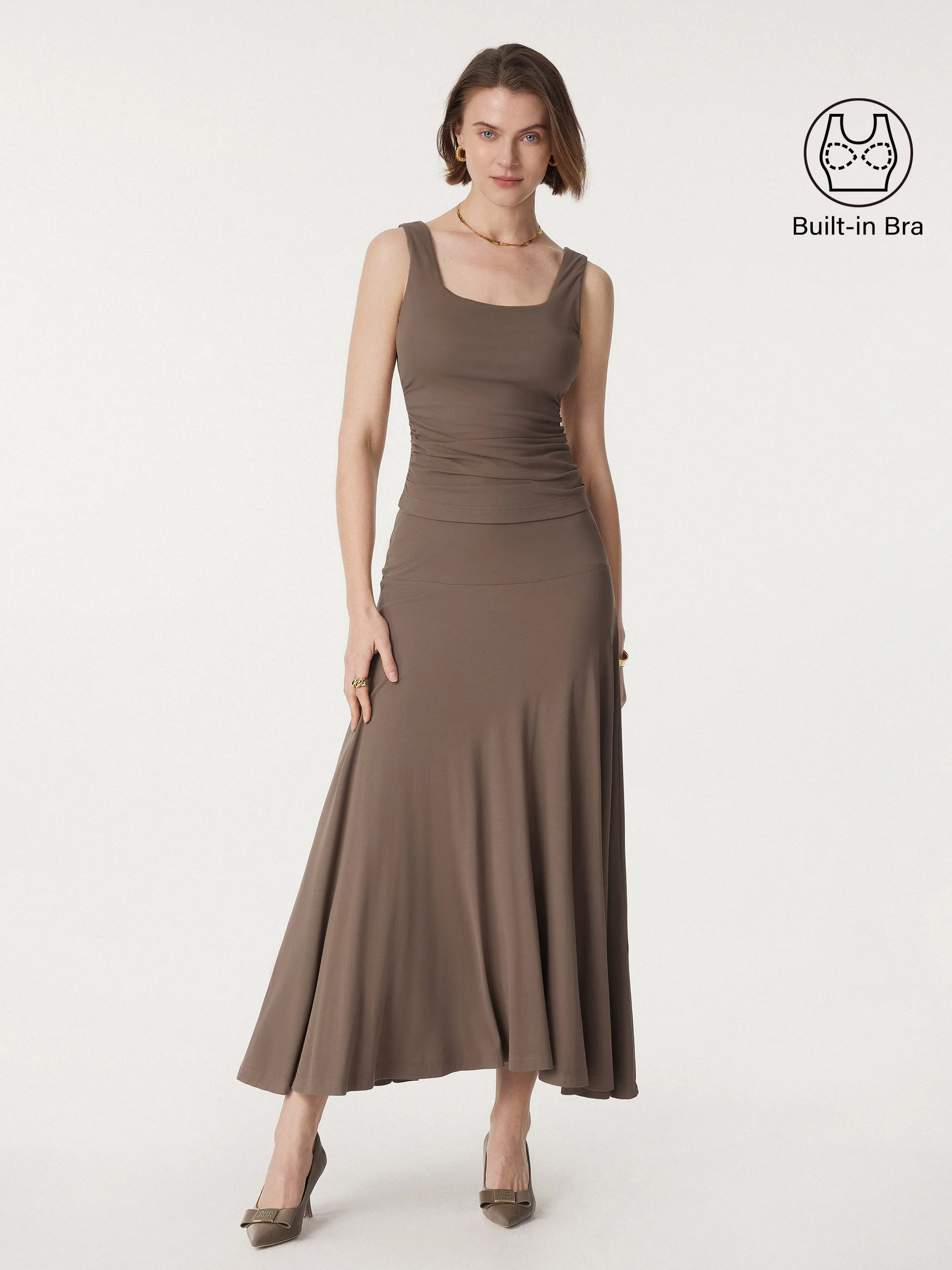 2Pcs Set Square Neck Brami Tank & Full Circle Maxi Skirt sold by ogl move