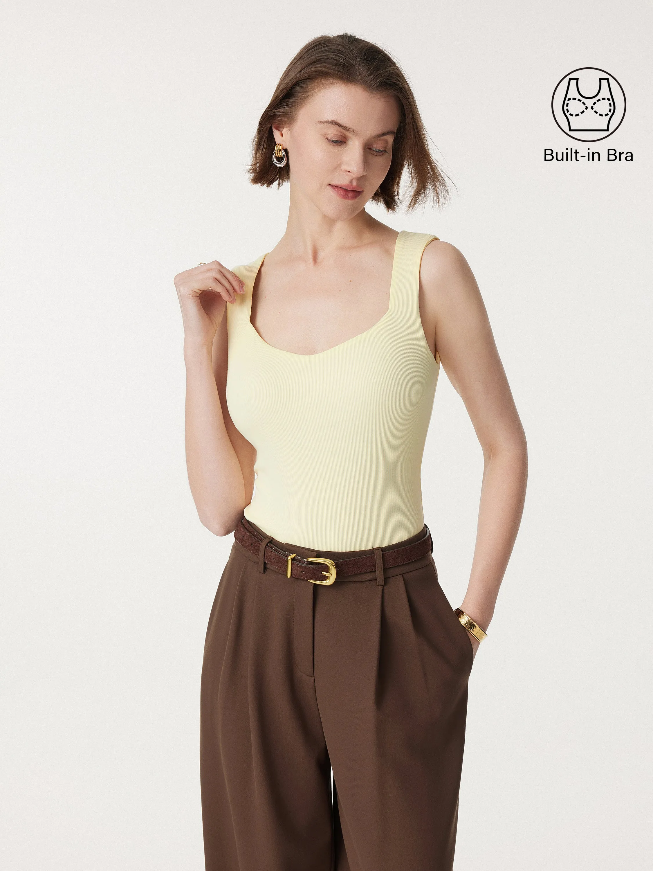 2Pcs Set Diamond Neck Brami Tank & High-low Midi Skirt sold by ogl move product image thumbnail 5