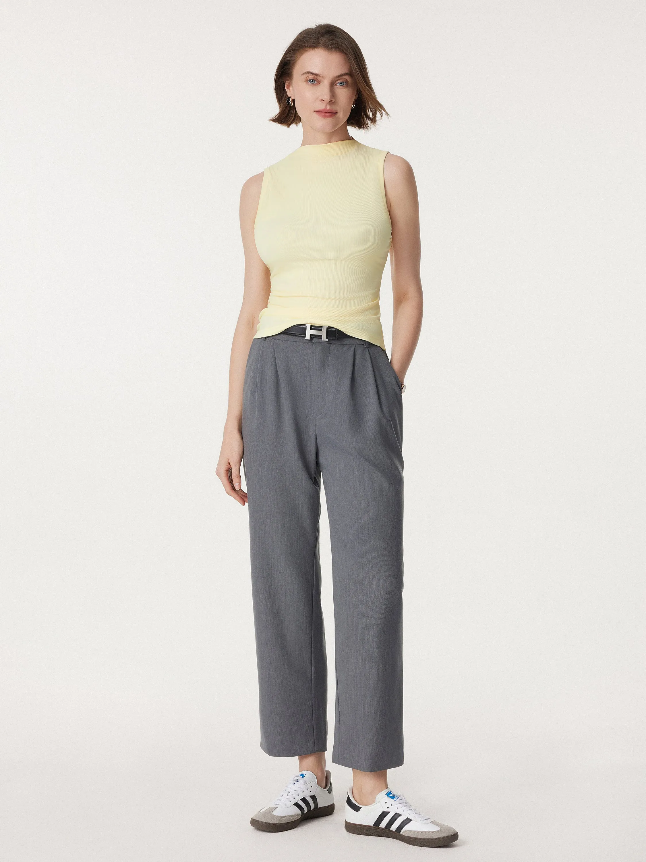 Mockneck Side Ruched Sculpt New Airy Brami Tank sold by ogl move product image thumbnail 5