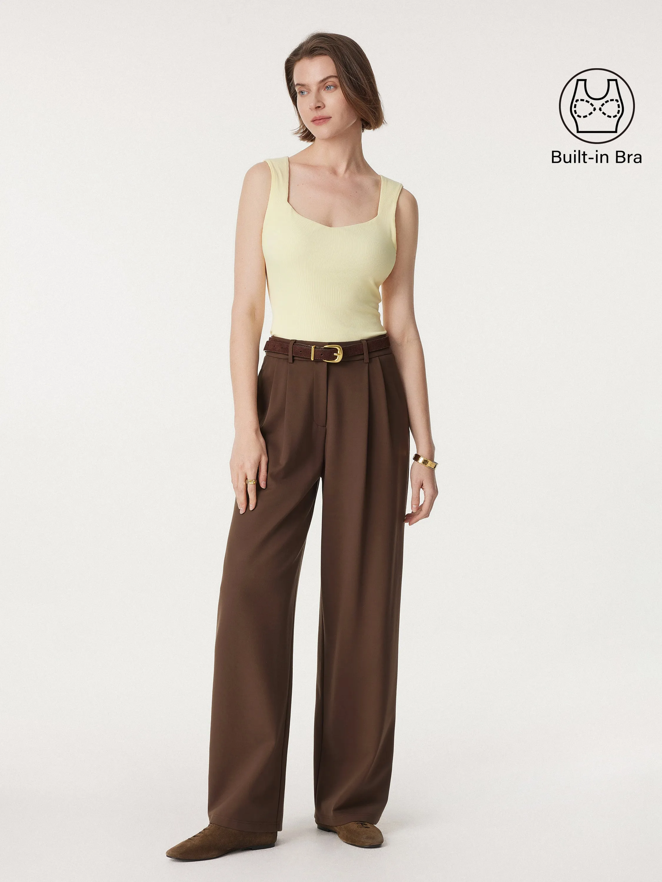 Diamond Neck Ribbed New Airy Brami Tank sold by ogl move product image thumbnail 3