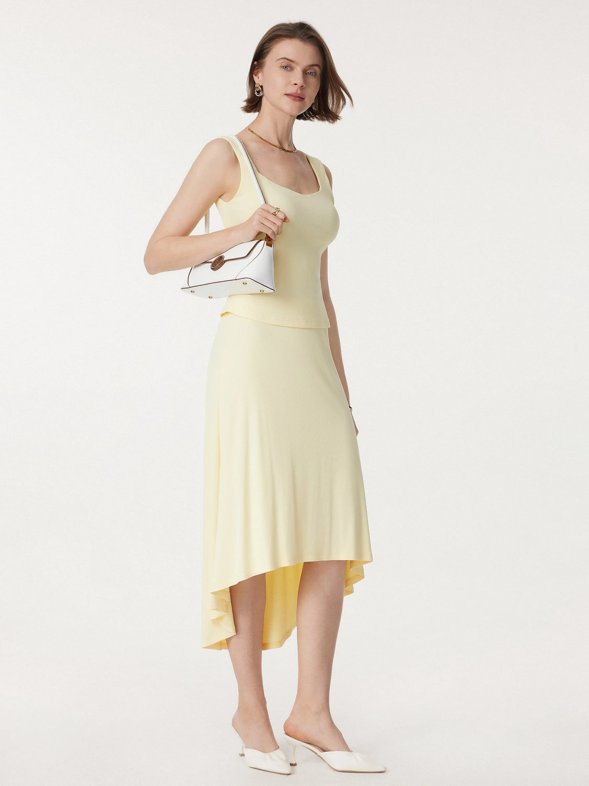 Diamond Neck Ribbed New Airy Brami Tank sold by ogl move product image thumbnail 5