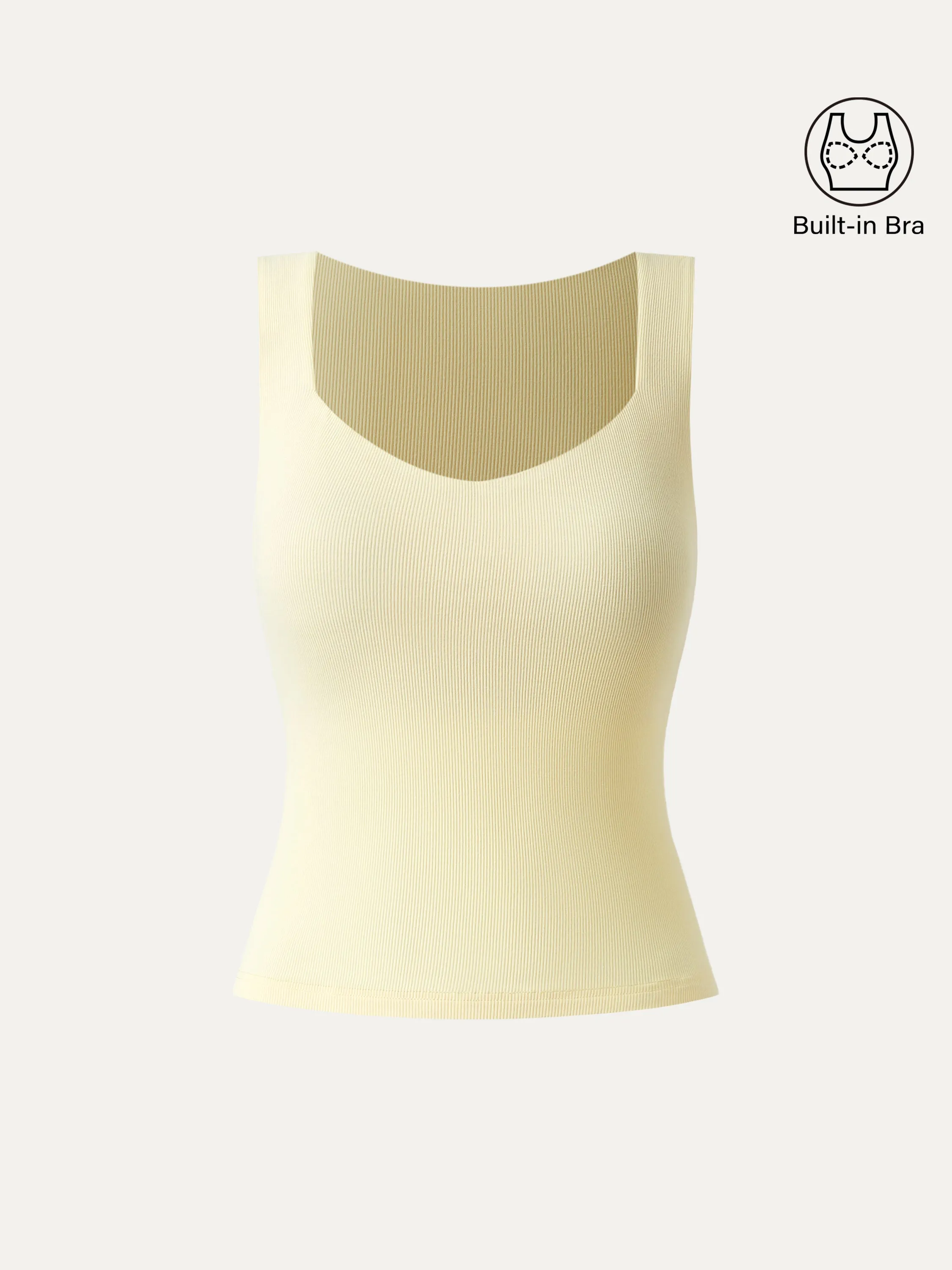 Diamond Neck Ribbed New Airy Brami Tank sold by ogl move product image thumbnail 2