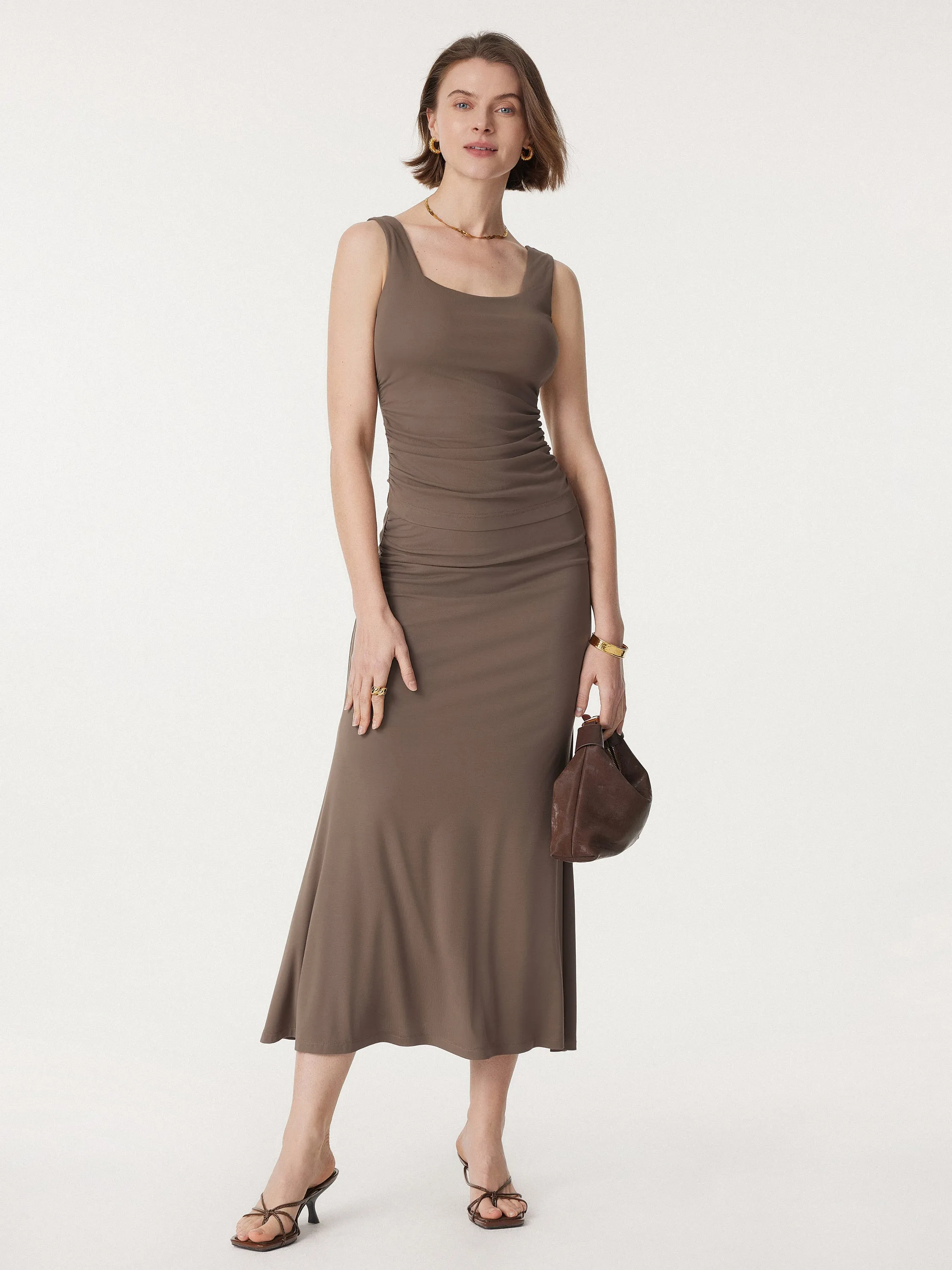 Classic Side Ruched Mermaid Maxi Skirt sold by ogl move product image thumbnail 4