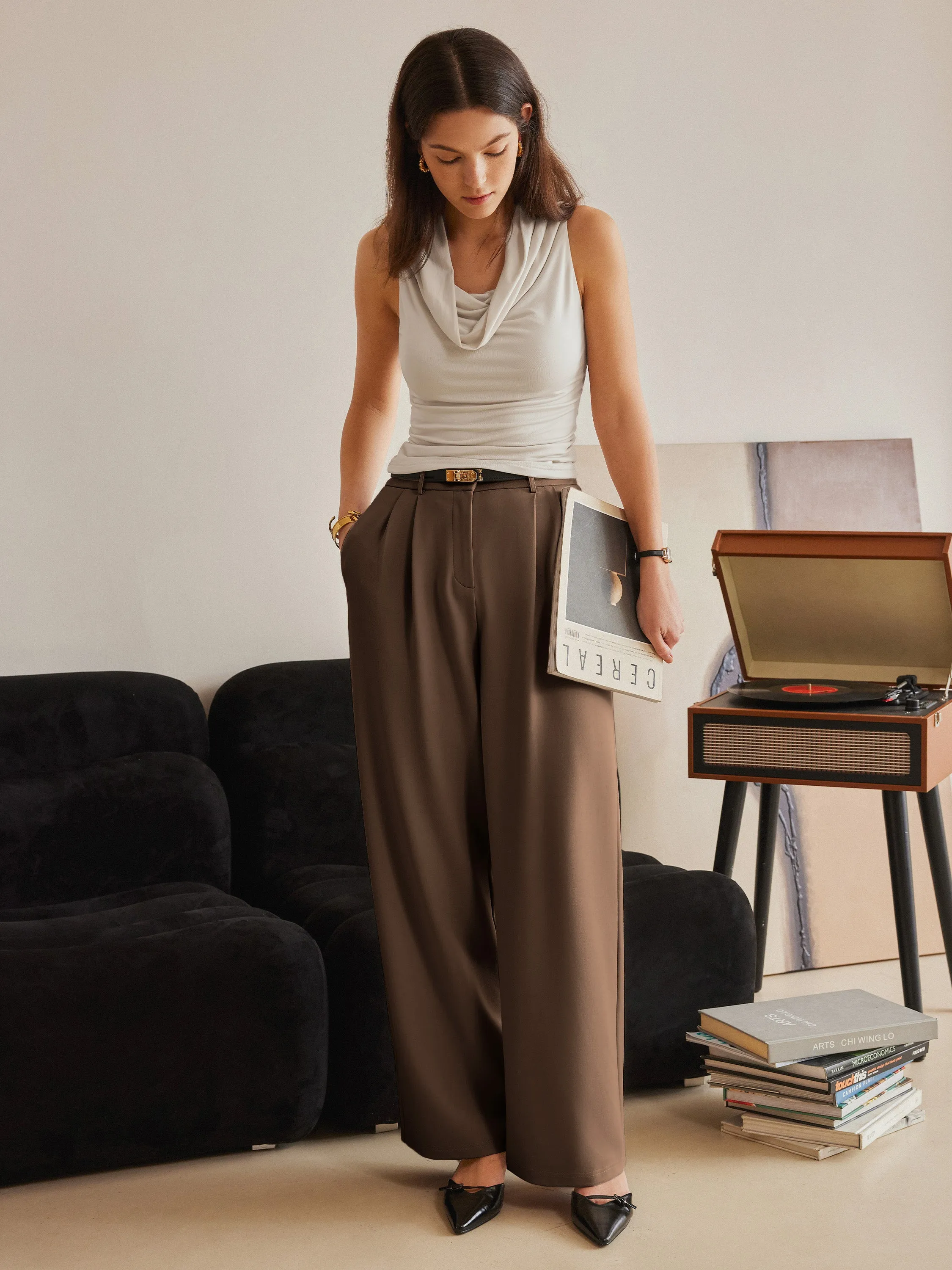 2Pcs Set Off-shoulder Tank & Wide Leg Pant with Pockets sold by ogl move product image thumbnail 2