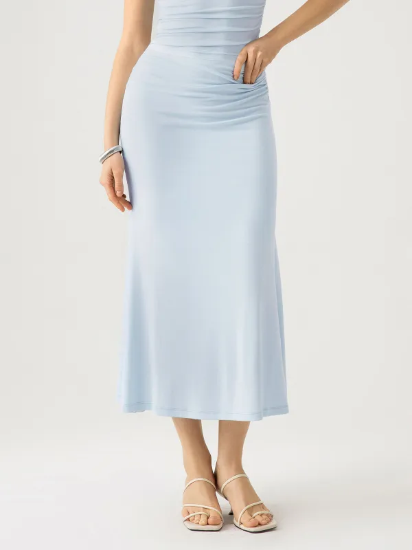 Classic Side Ruched Mermaid Maxi Skirt sold by ogl move
