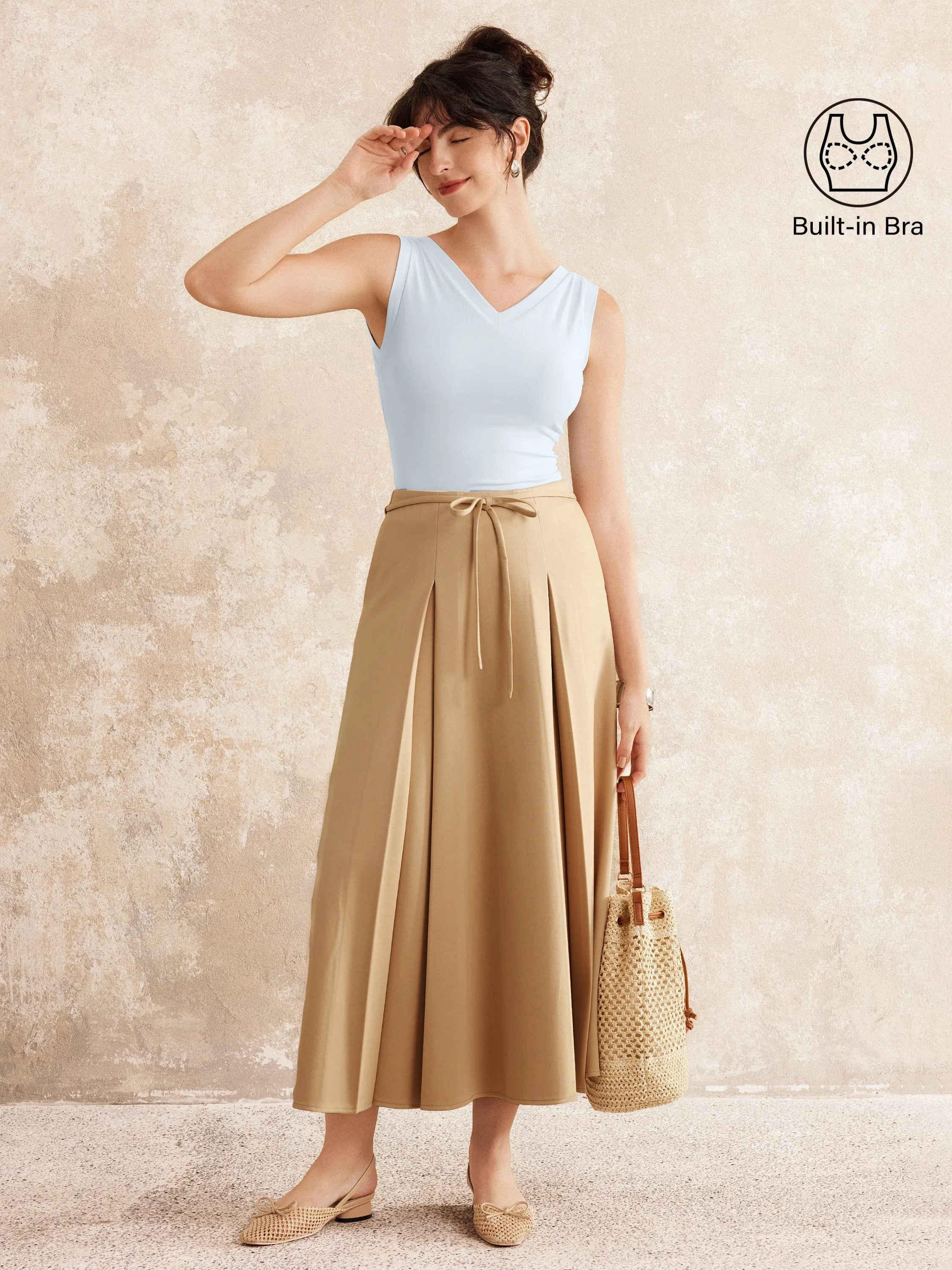 Double V-Neck Low Back Brami Tank sold by ogl move product image thumbnail 4