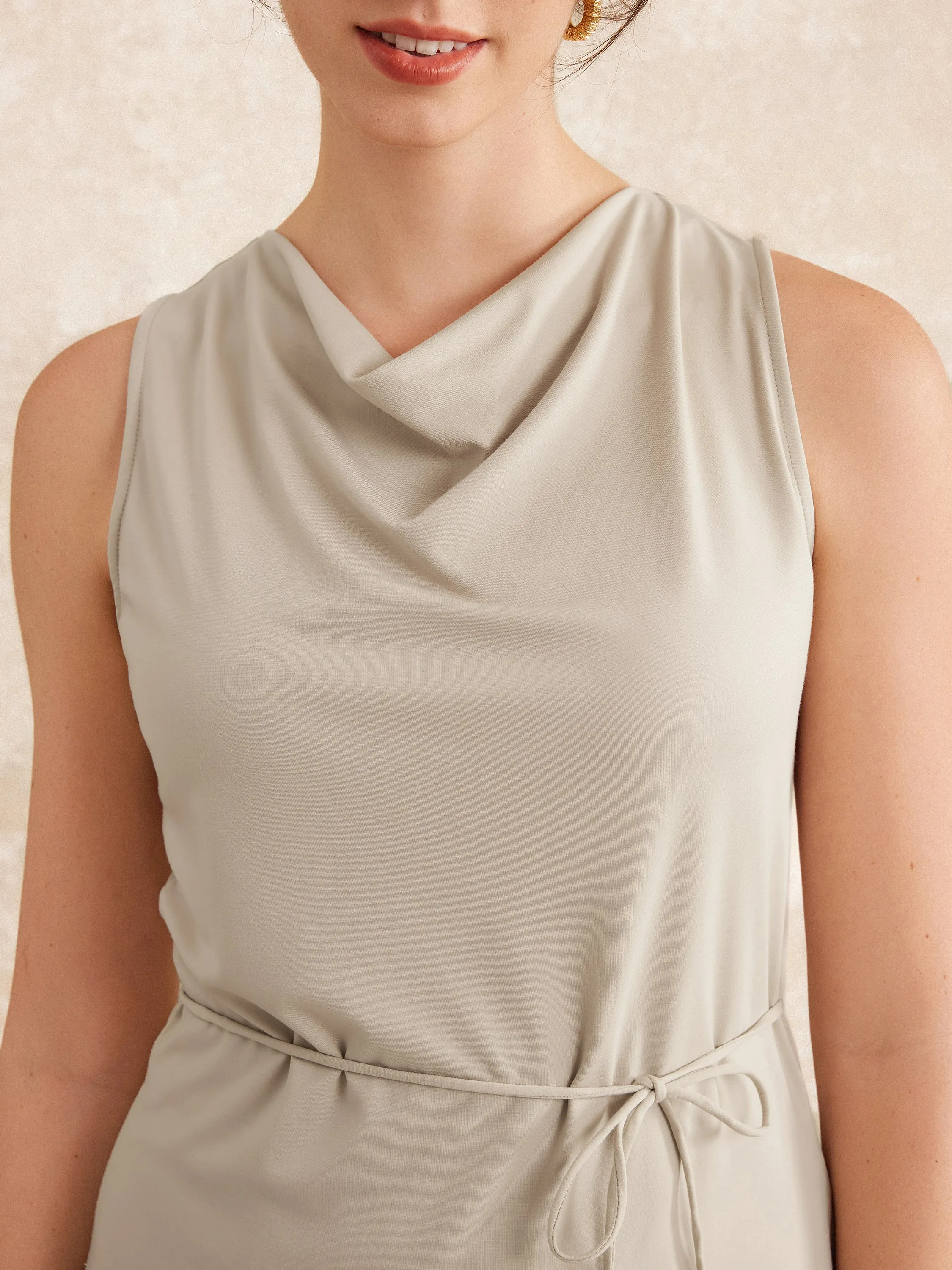 Breezy Cowl Neck Adjustable Tie Tank sold by ogl move product image thumbnail 5