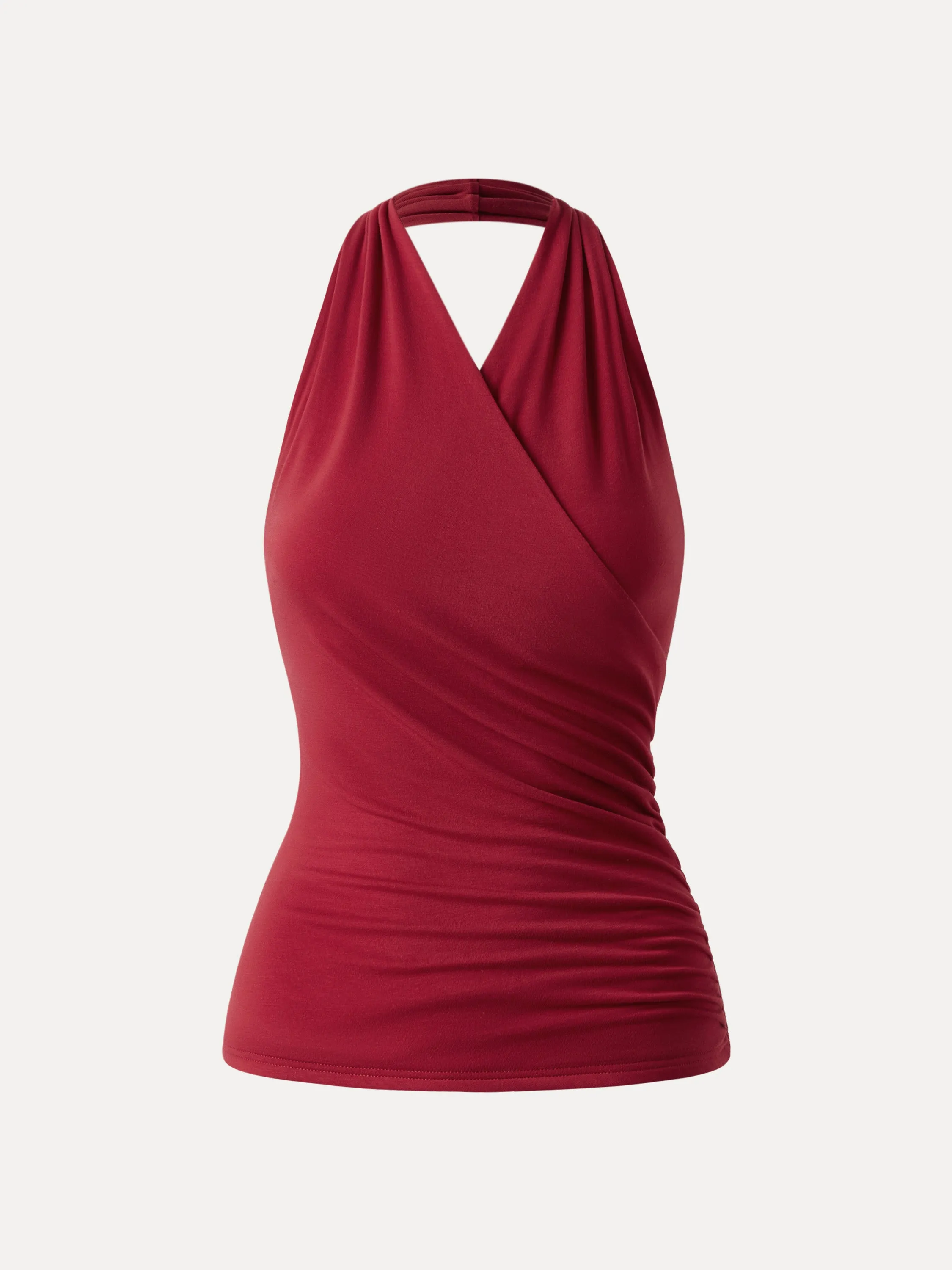 Buttery Smooth Surplice Halter Neck Sculpt Tank sold by OGLmove product image thumbnail 3