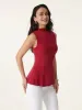 Tencel Silky Mockneck Flared Sculpt Brami Tank sold by ogl move