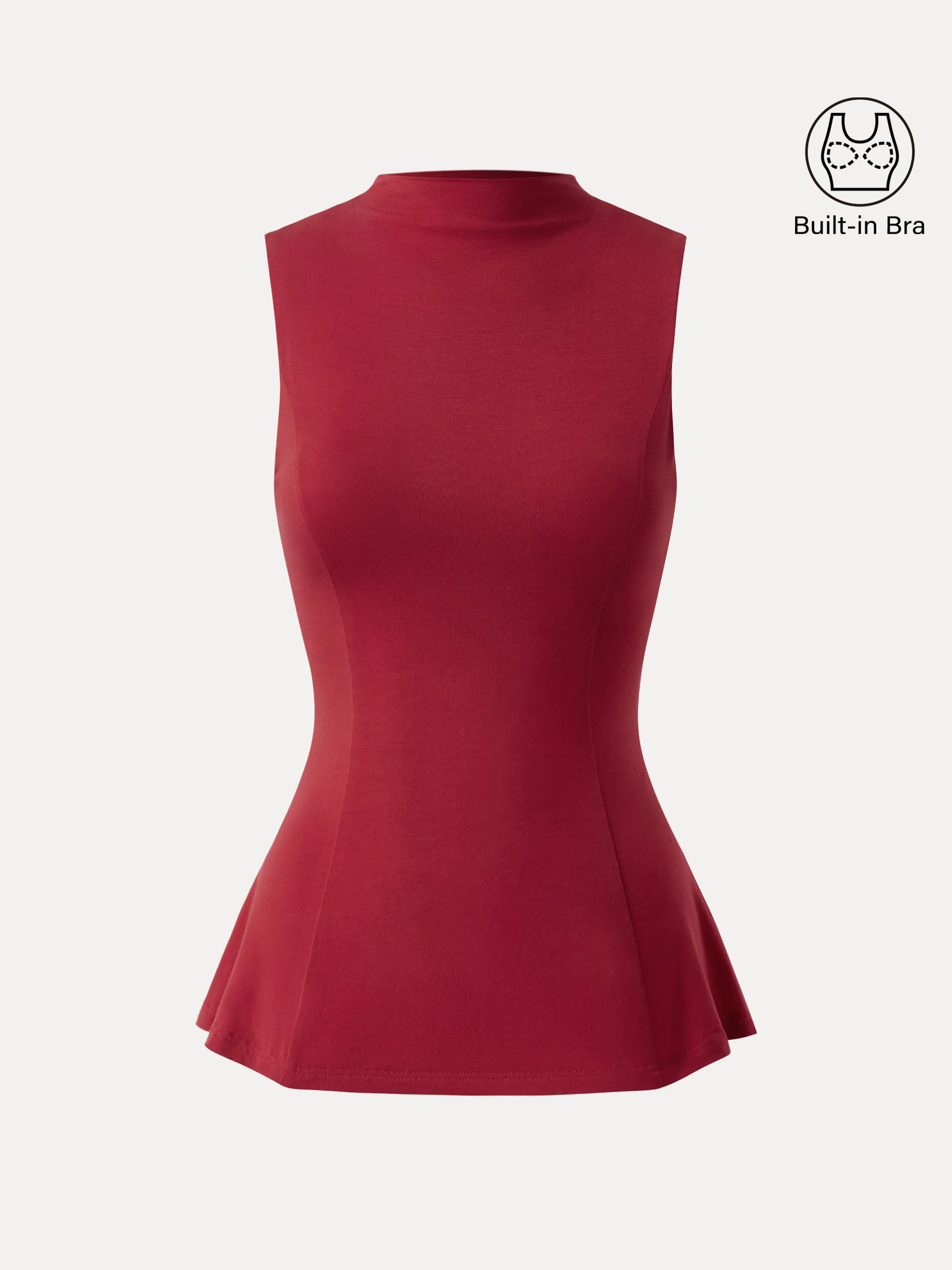 Tencel Silky Mockneck Flared Sculpt Brami Tank sold by ogl move product image thumbnail 2