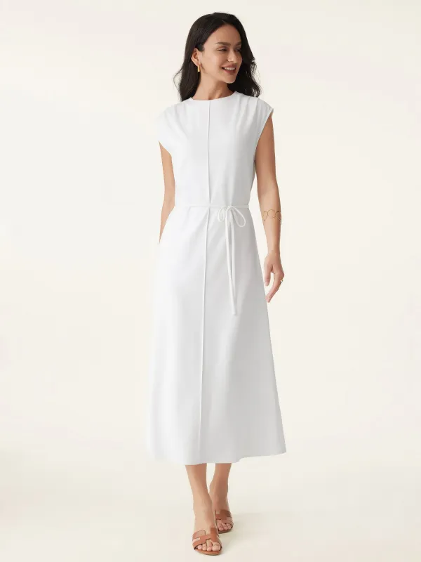Breezy Easy Crewneck Zippered Midi Dress sold by ogl move