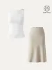 2Pcs Set Open Back Brami Tank & A-line Midi Skirt with Pockets sold by ogl move