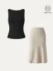 2Pcs Set Open Back Brami Tank & A-line Midi Skirt with Pockets sold by ogl move