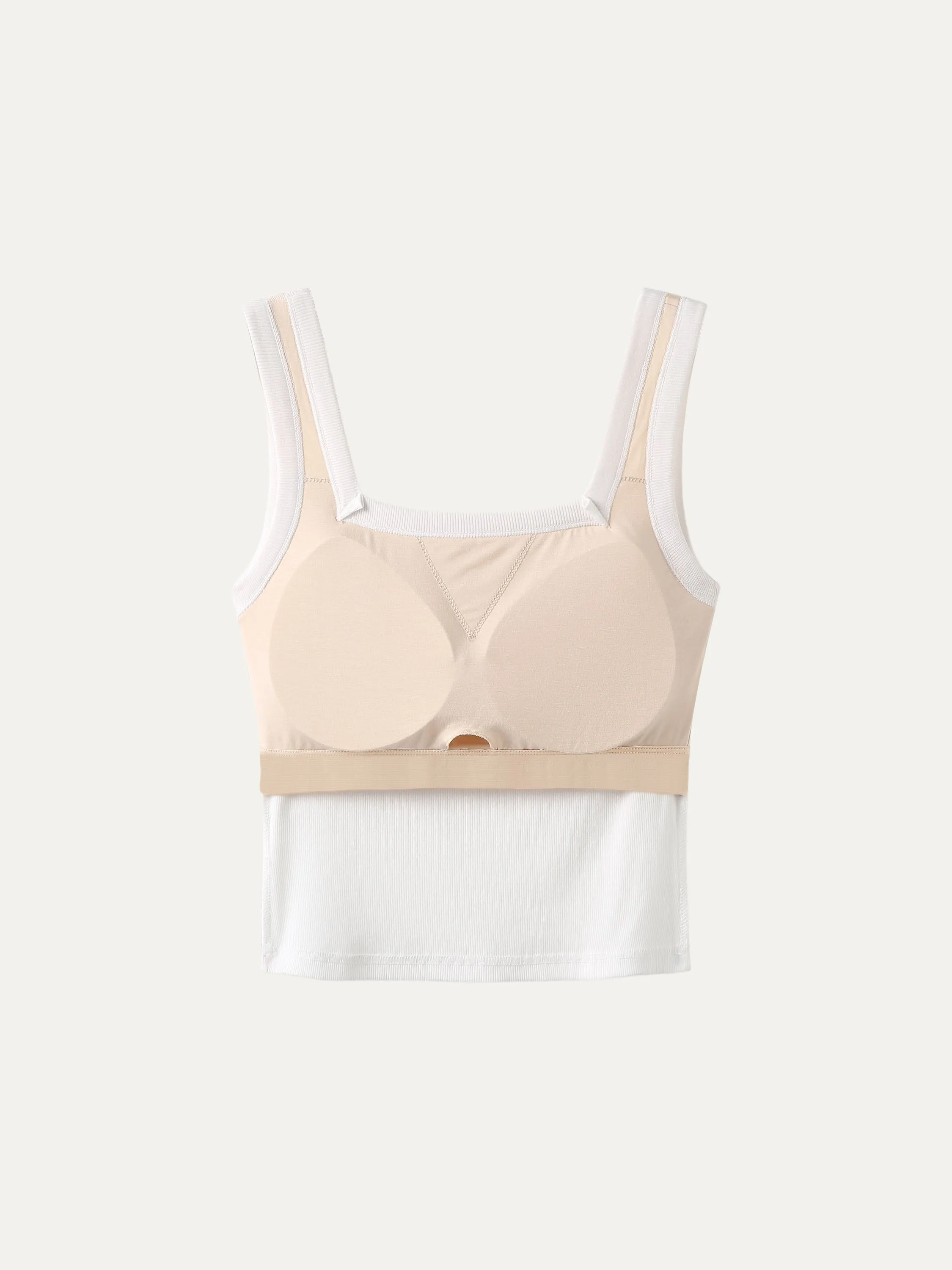 2Pcs Set Cropped Slinky Square Open-Back Brami Tank Top sold by OGLmove product image thumbnail 5
