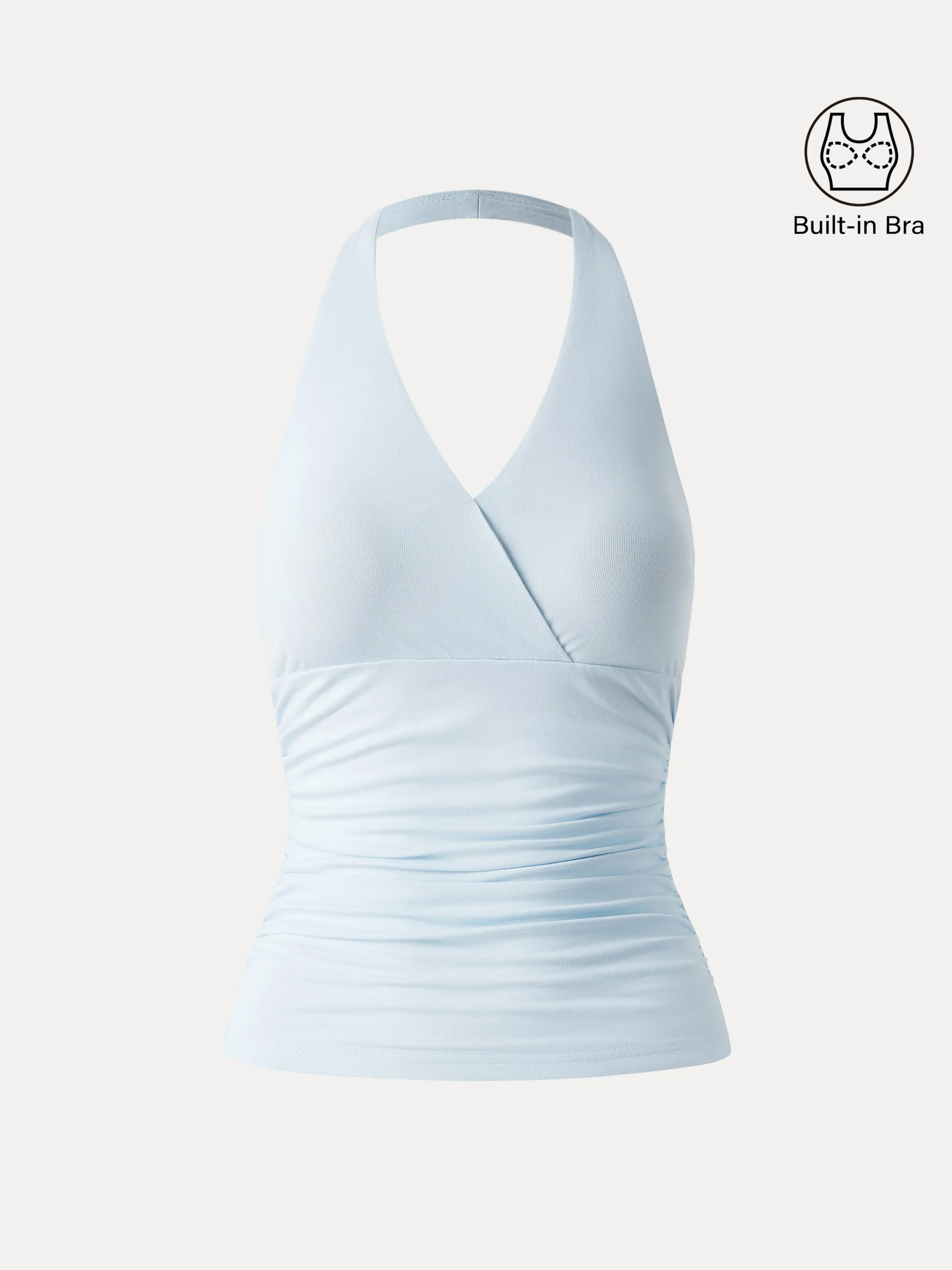 Halter Neck Side Gathered New Airy Bra Tank sold by OGLmove product image thumbnail 3