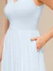 V-neck Fit-and-flare Midi Brami Dress with Pockets sold by ogl move