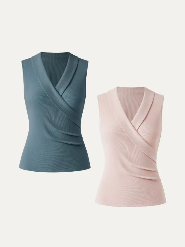 2Pcs Set Collared Surplice Ultrasoft Tank sold by ogl move
