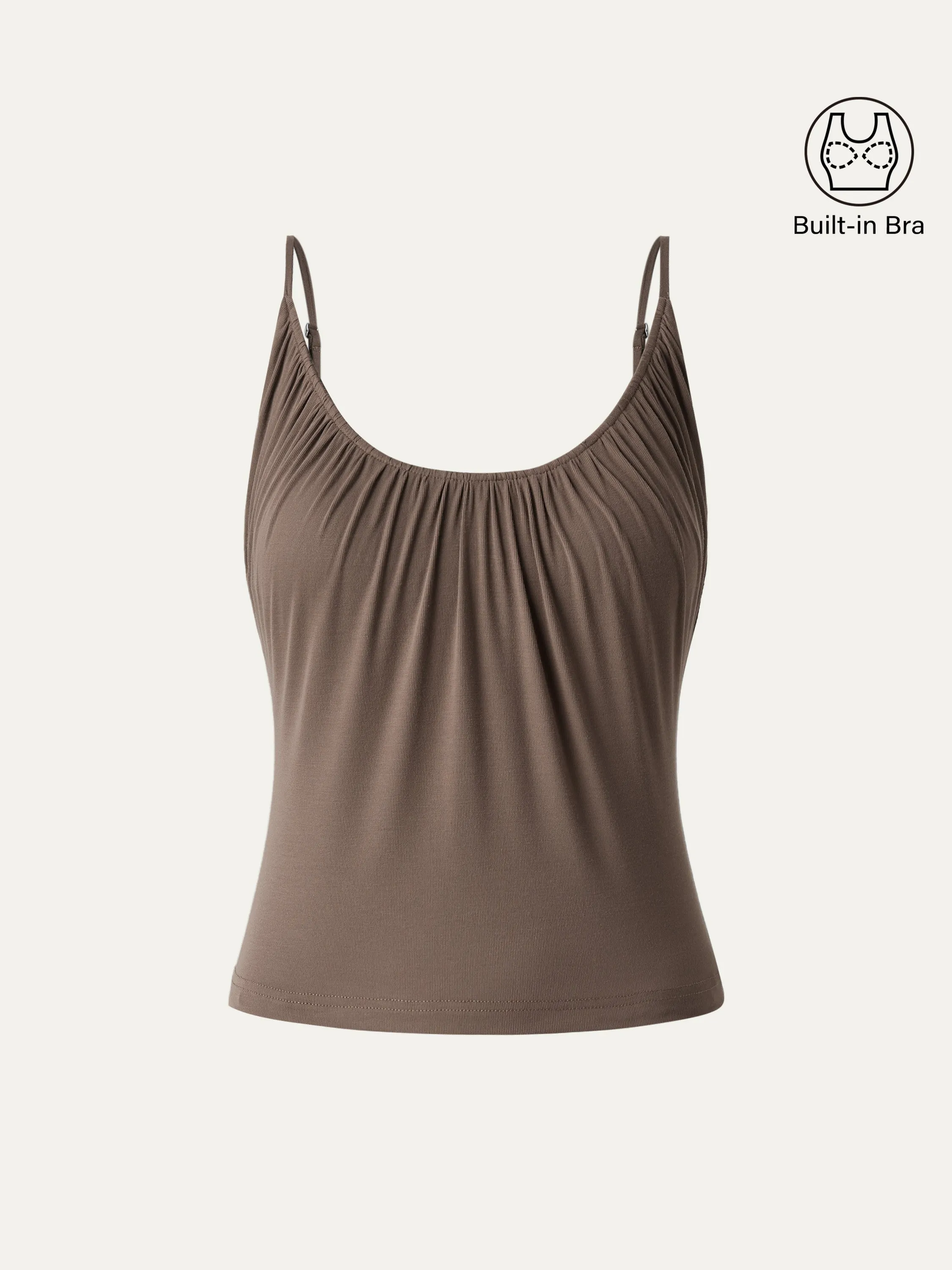 Scoop Neck Gathered Spaghetti Brami Top sold by OGLmove product image thumbnail 3