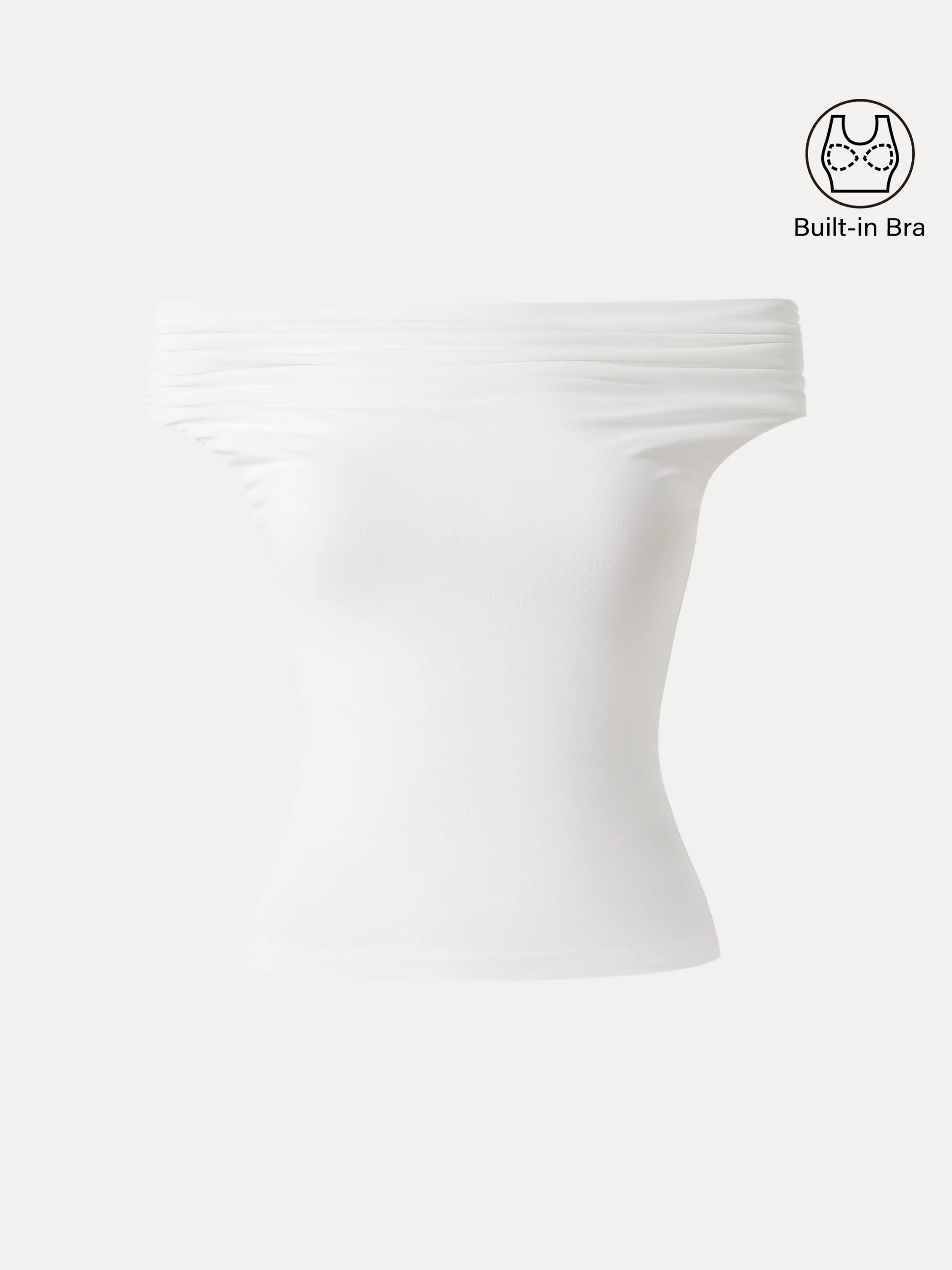 Ruched Off-shoulder New Airy Brami Top sold by ogl move product image thumbnail 2