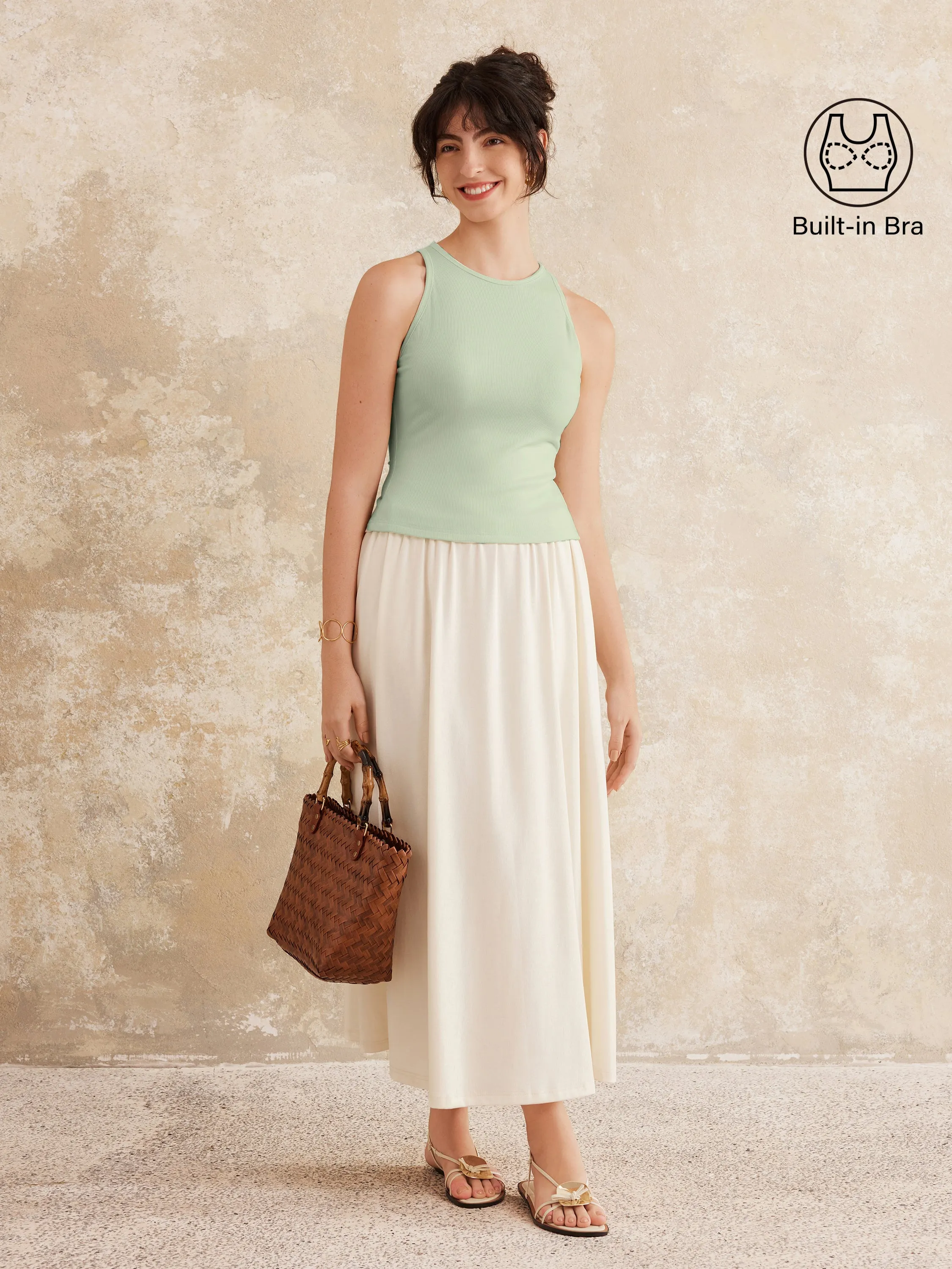Crewneck Cut-out Bandless Bra Tank sold by OGLmove product image thumbnail 4