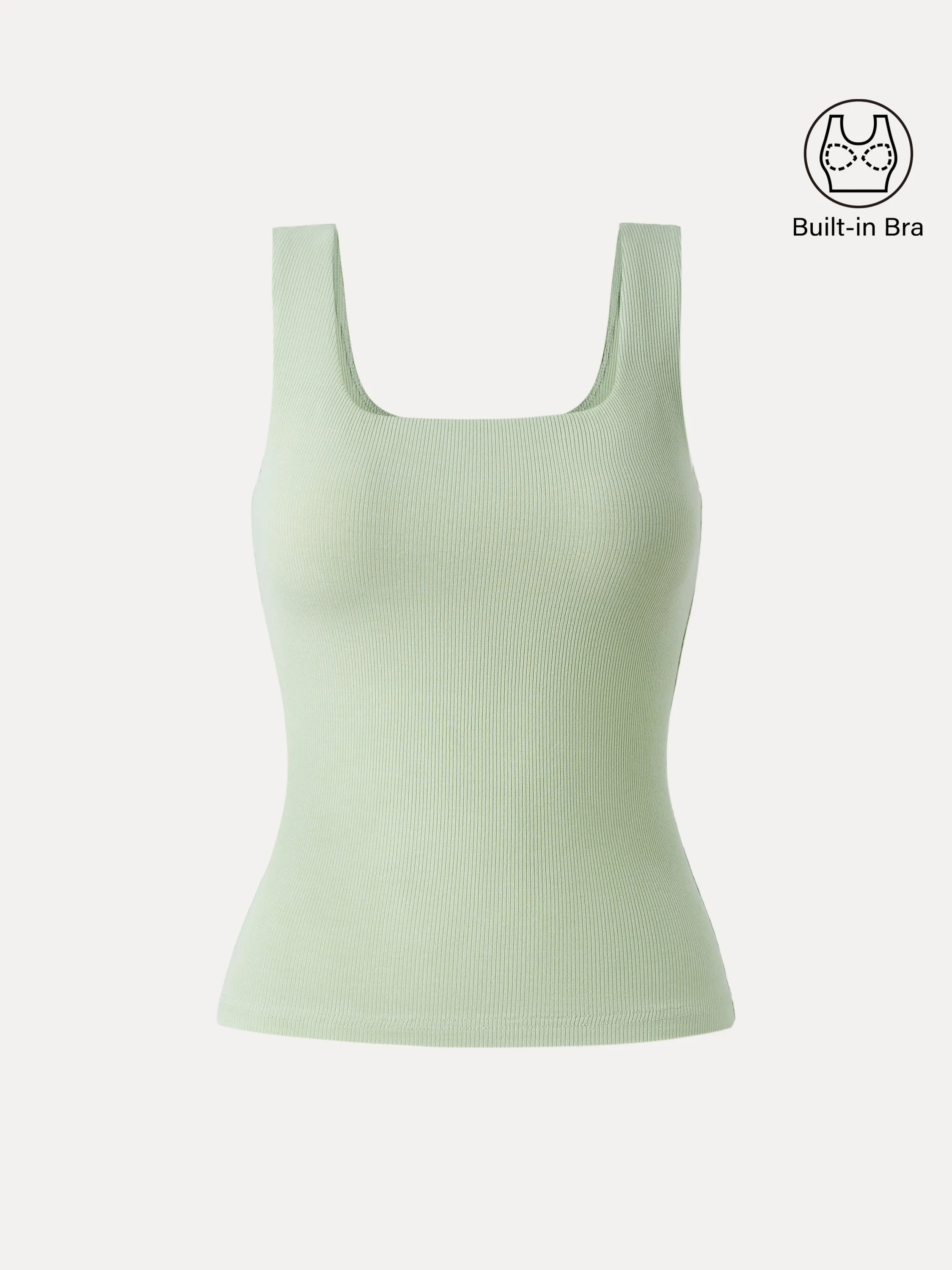 Square Neck Ribbed Low Back New Airy Brami Tank sold by ogl move product image thumbnail 2