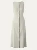 European Linen Waist-cinch Boatneck Button-up Midi Dress with Pockets sold by ogl move