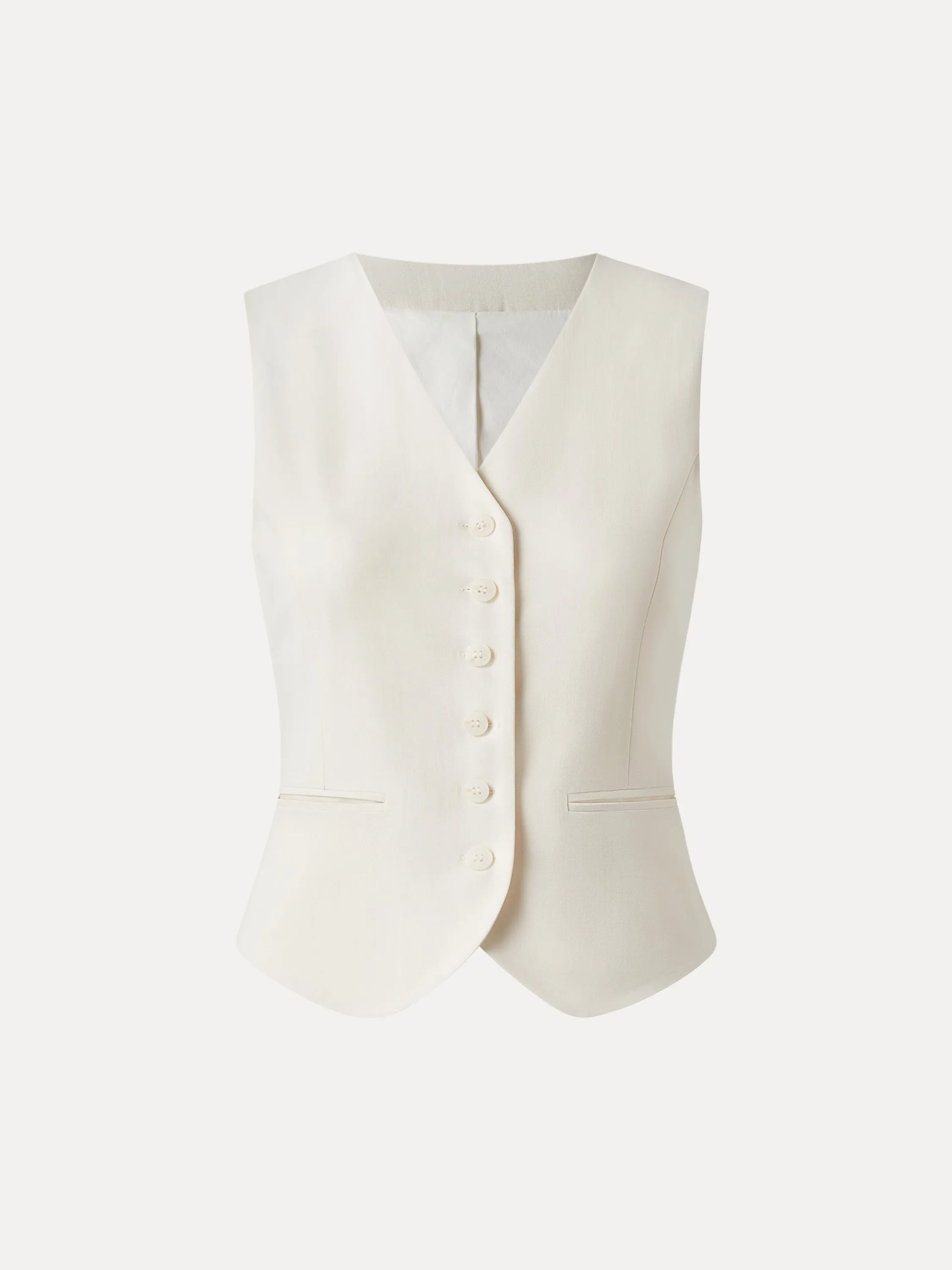 Tencel-Linen Wrinkle-Free Waistcoat with Pockets sold by ogl move product image thumbnail 4