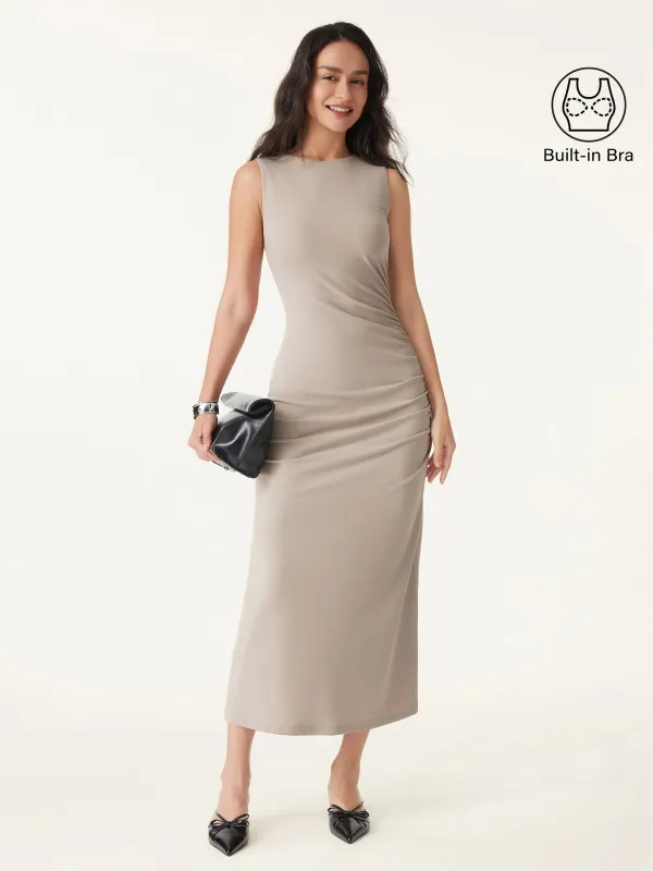 Side Ruched Midi Brami Dress sold by ogl move