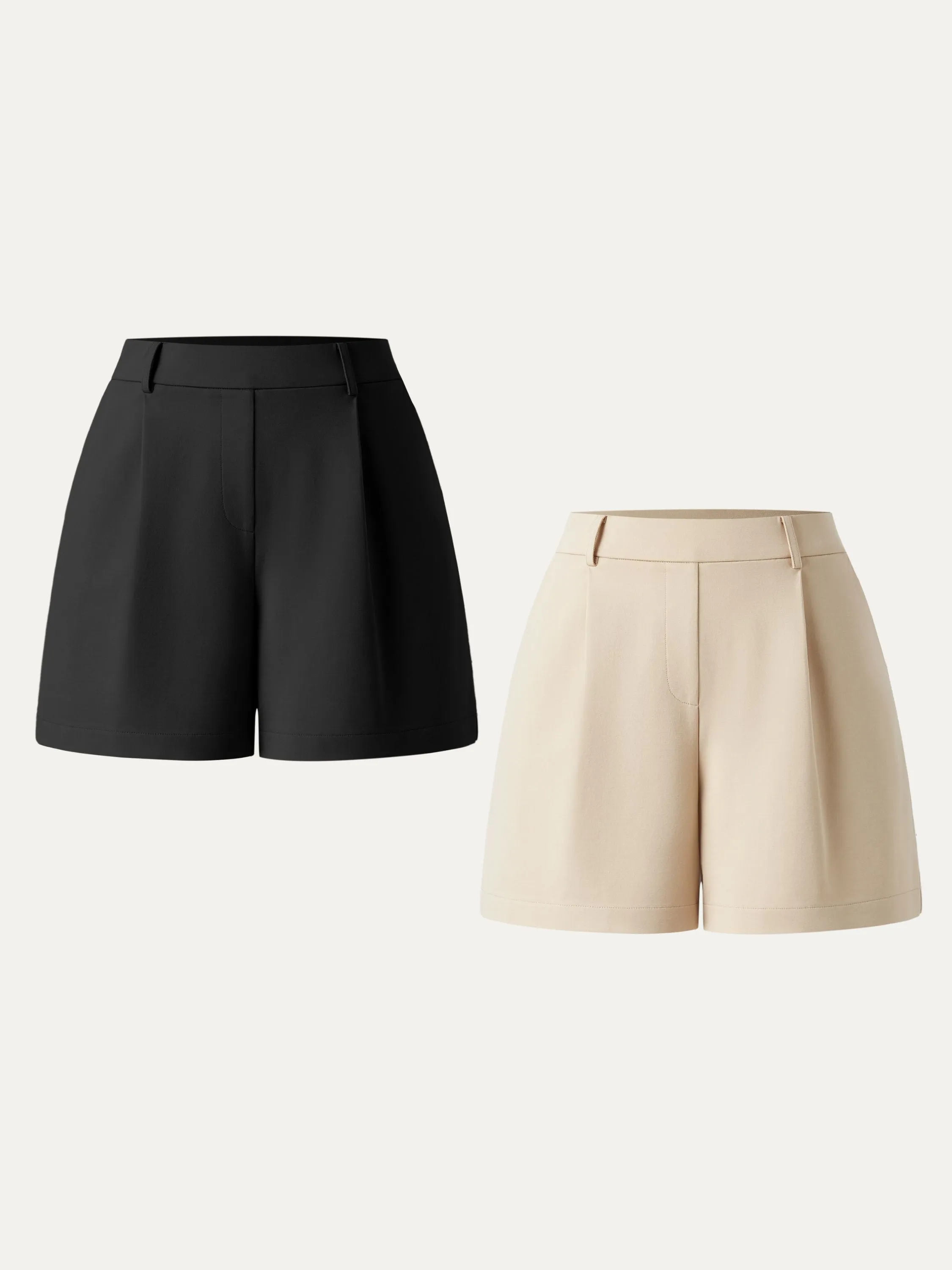 2Pcs Set Mid Rise Smart Pleated Pull-on Shorts with Pockets sold by ogl move product image thumbnail 2