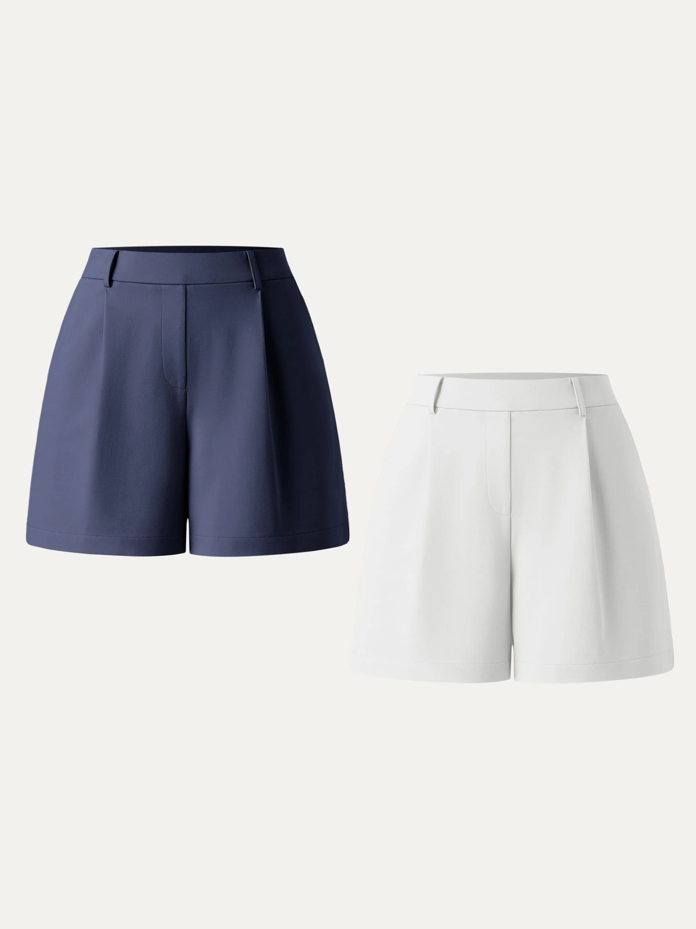 2Pcs Set Mid Rise Smart Pleated Pull-on Shorts with Pockets sold by ogl move product image thumbnail 5