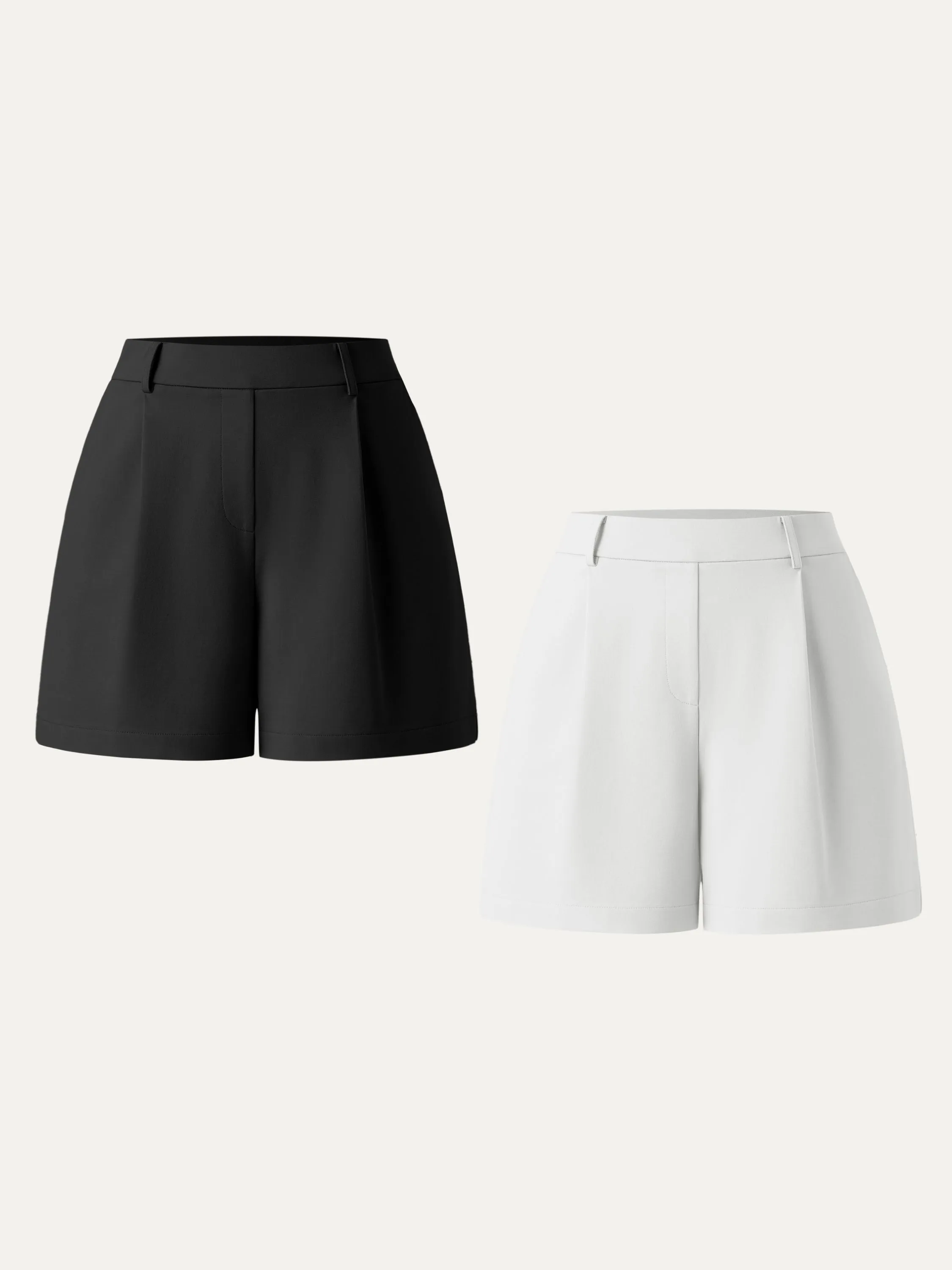 2Pcs Set Mid Rise Smart Pleated Pull-on Shorts with Pockets sold by ogl move product image thumbnail 4