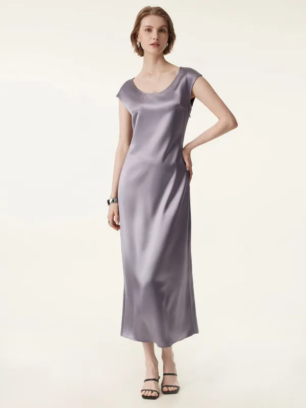 Acetate Scoop Neck Cap Sleeve Maxi Dress sold by ogl move