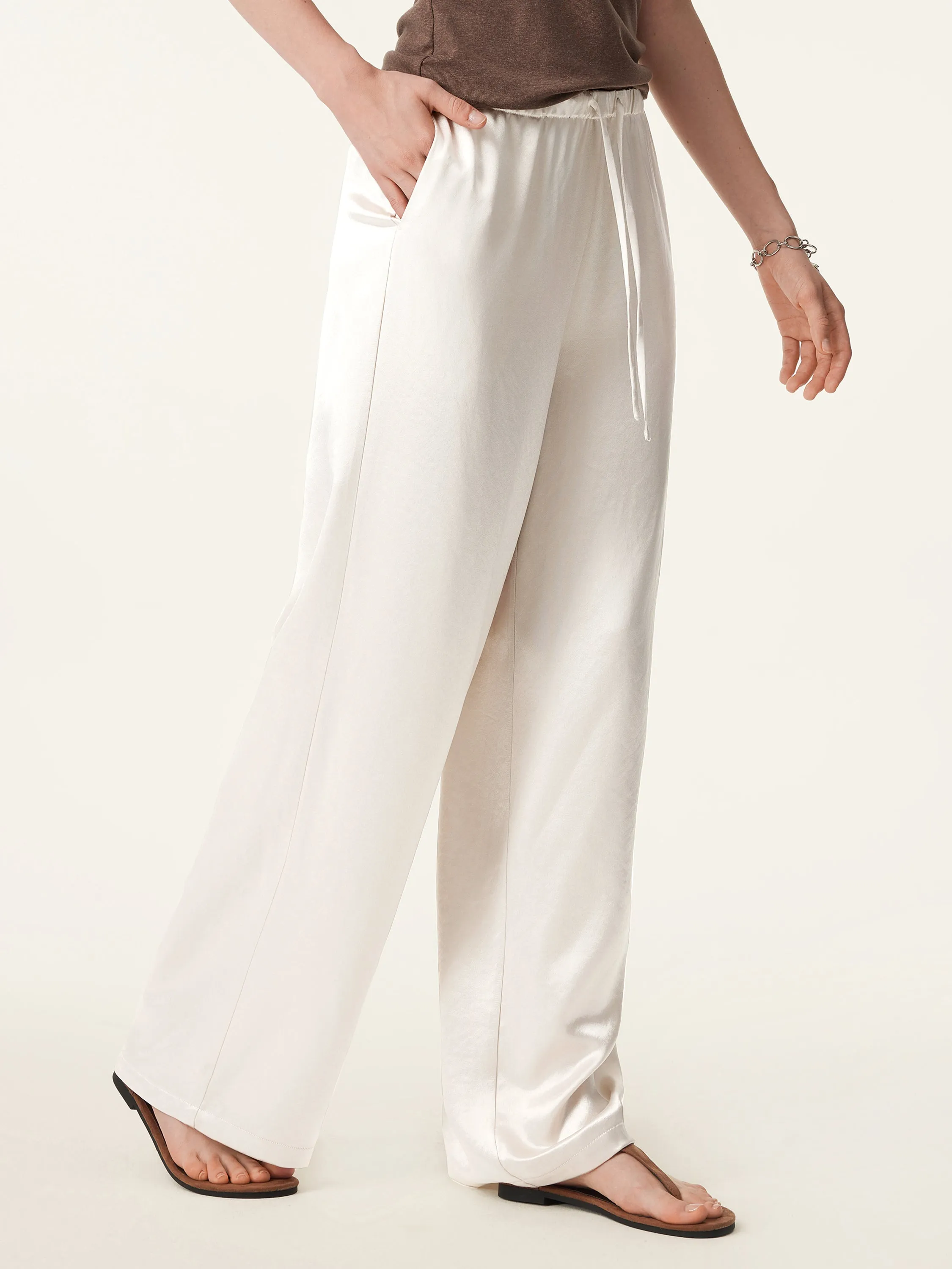 Essential Acetate Mid Rise Straight Leg Pants with Pockets sold by ogl move product image thumbnail 5