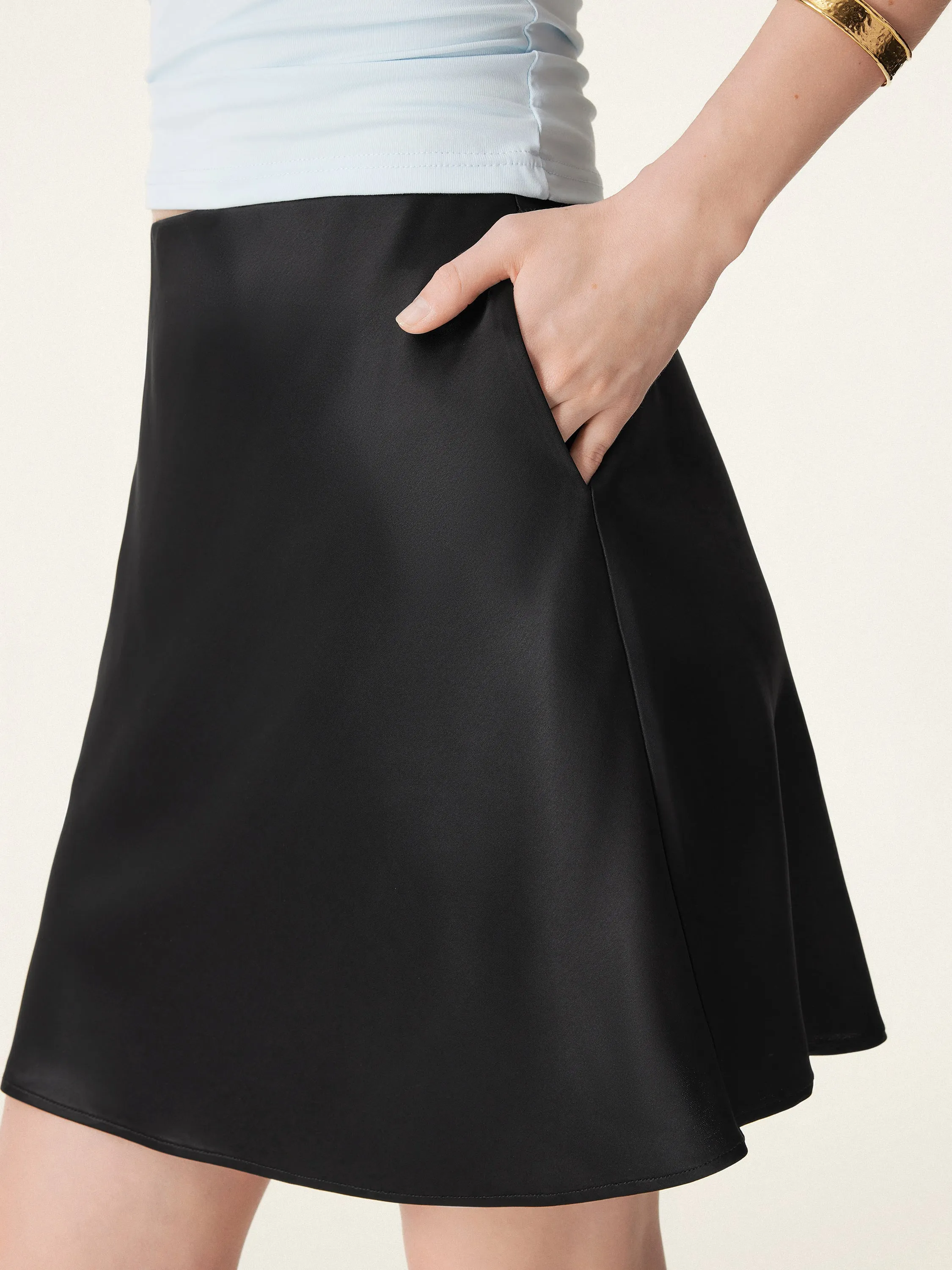 Bias-cut Acetate Mini Skirt with Lined Shorts sold by ogl move product image thumbnail 5