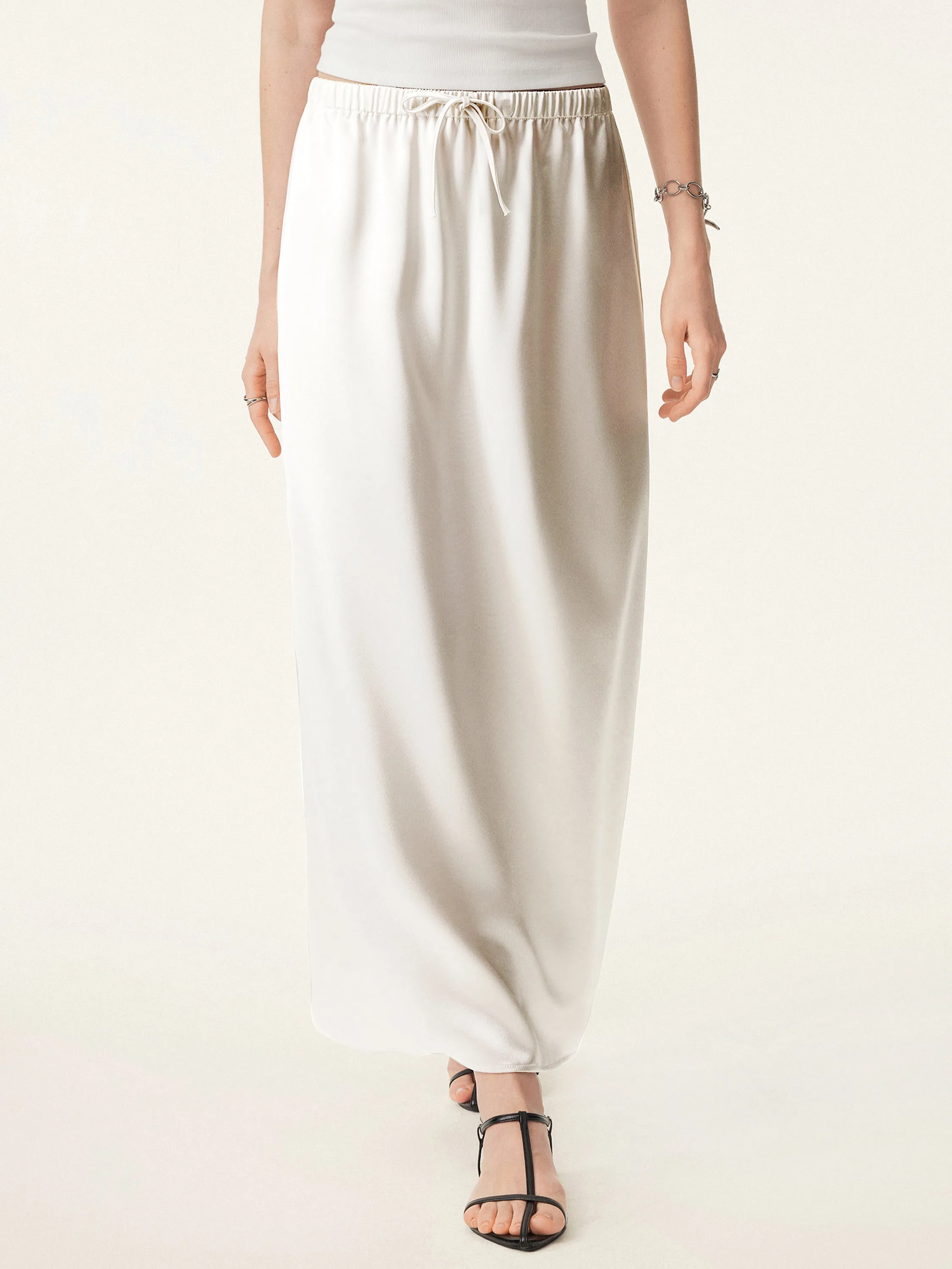 Effortless Acetate A-line Maxi Skirt with Pockets sold by ogl move product image thumbnail 4