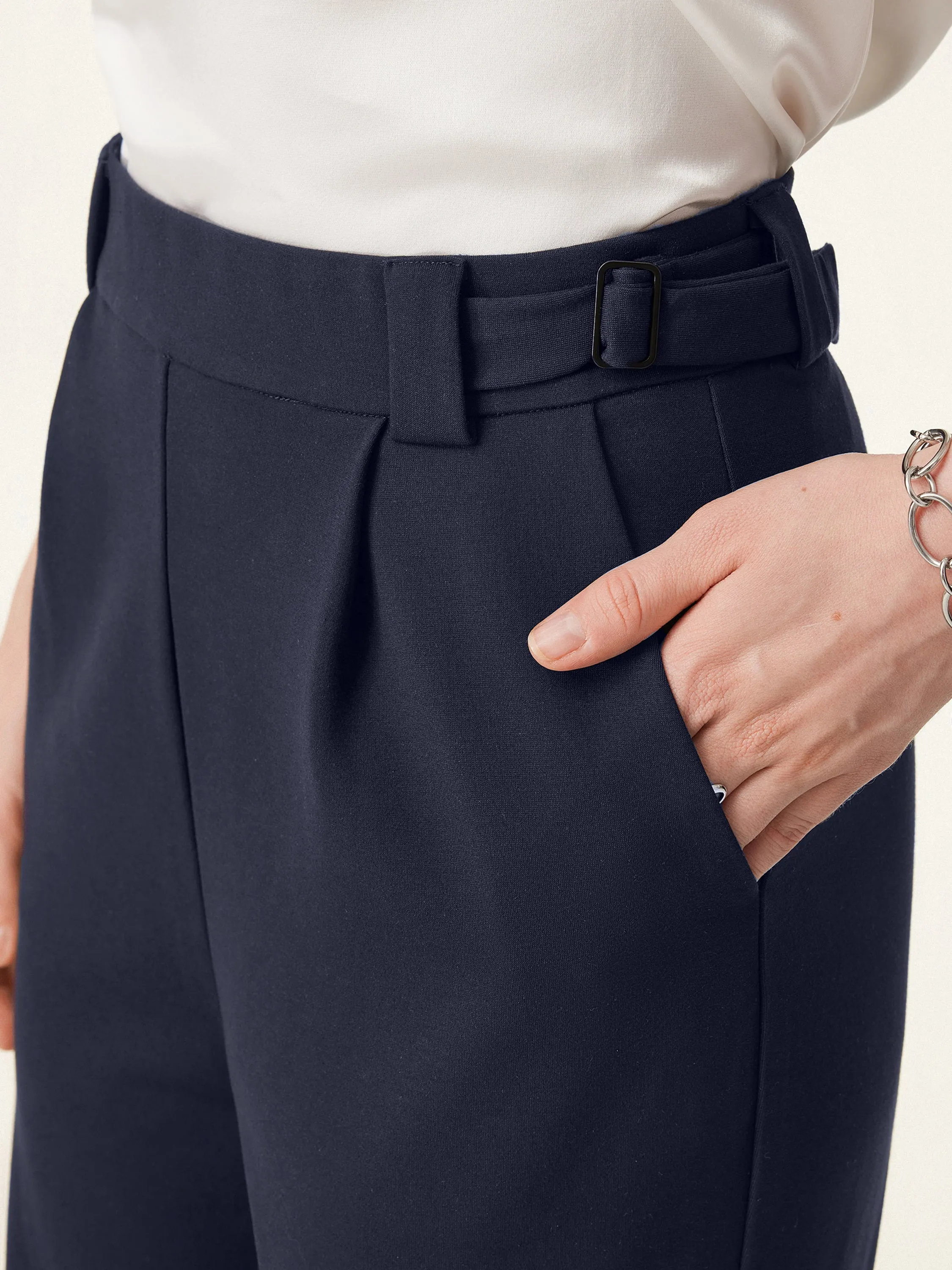 High Rise Pull-on Wide Leg Pant with Adjustable Bar sold by ogl move product image thumbnail 2