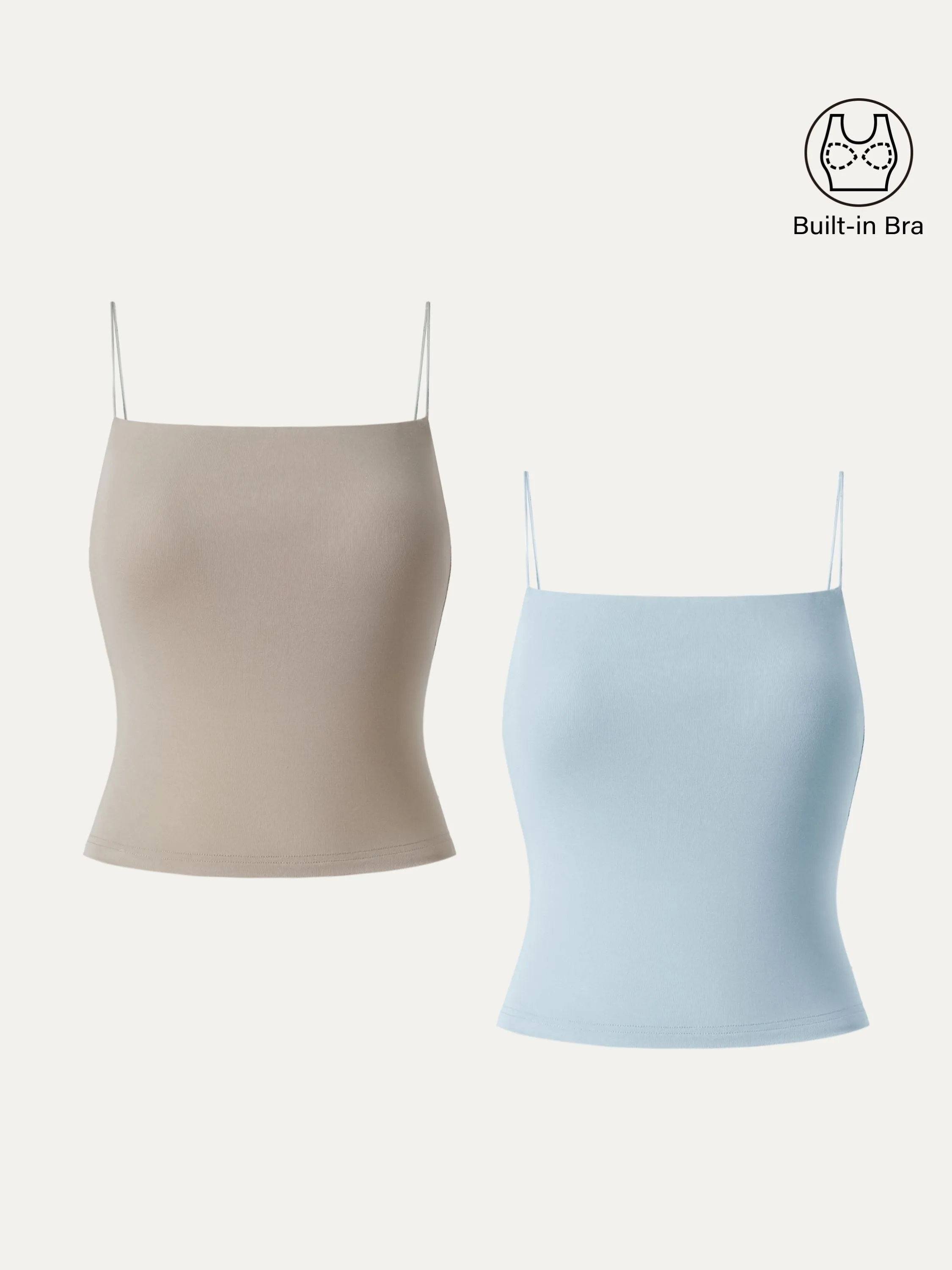 2Pcs Set Essential Spaghetti Strap Cropped New Airy Brami sold by ogl move product image thumbnail 5