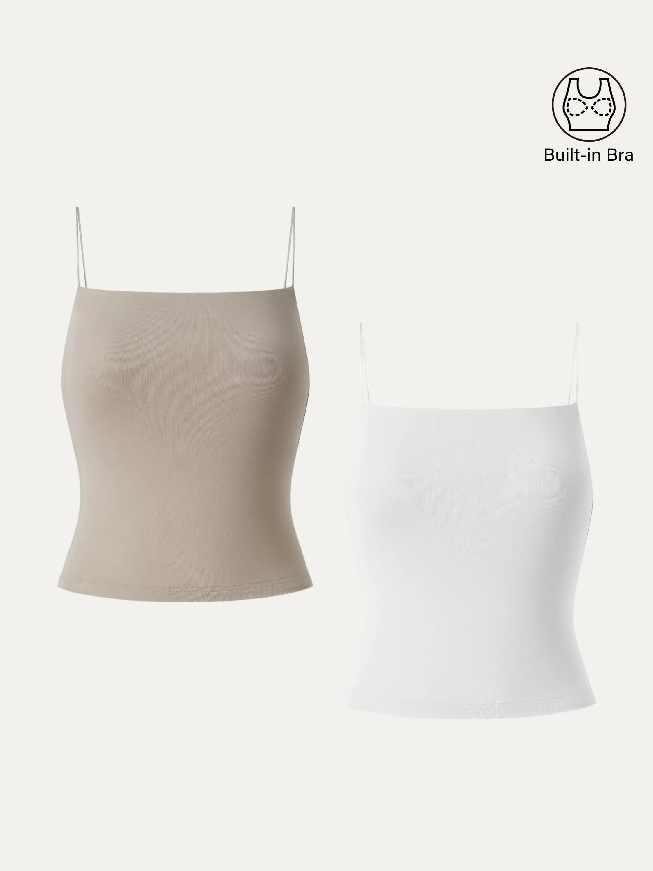 2Pcs Set Essential Spaghetti Strap Cropped New Airy Brami sold by ogl move product image thumbnail 2