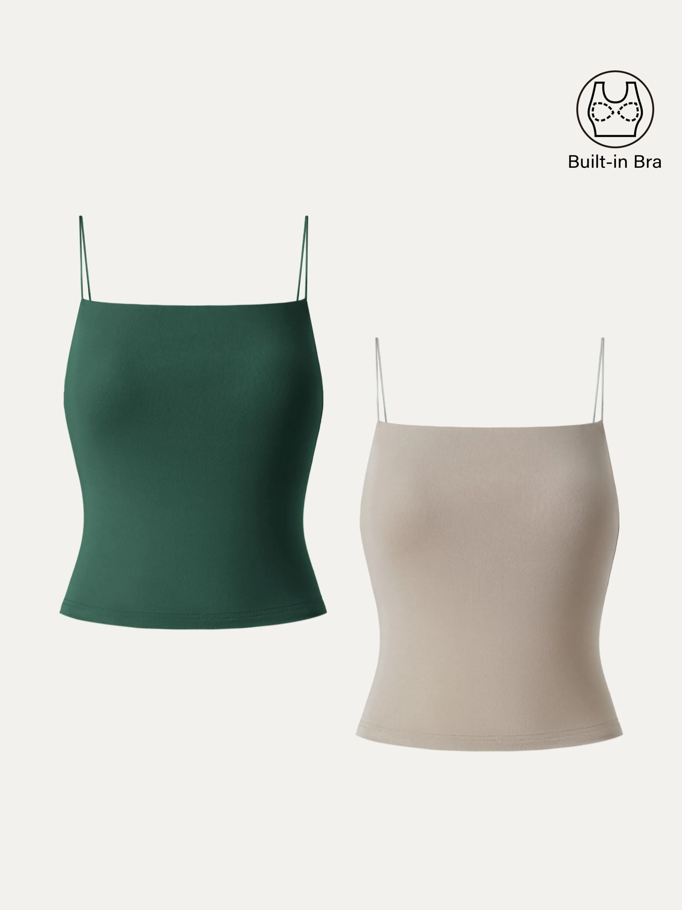 2Pcs Set Essential Spaghetti Strap Cropped New Airy Brami sold by ogl move product image thumbnail 3